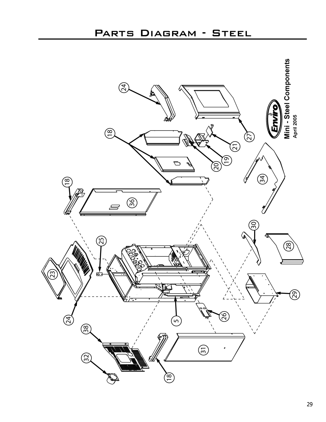 Enviro 50-1221 technical manual Parts Diagram Steel 