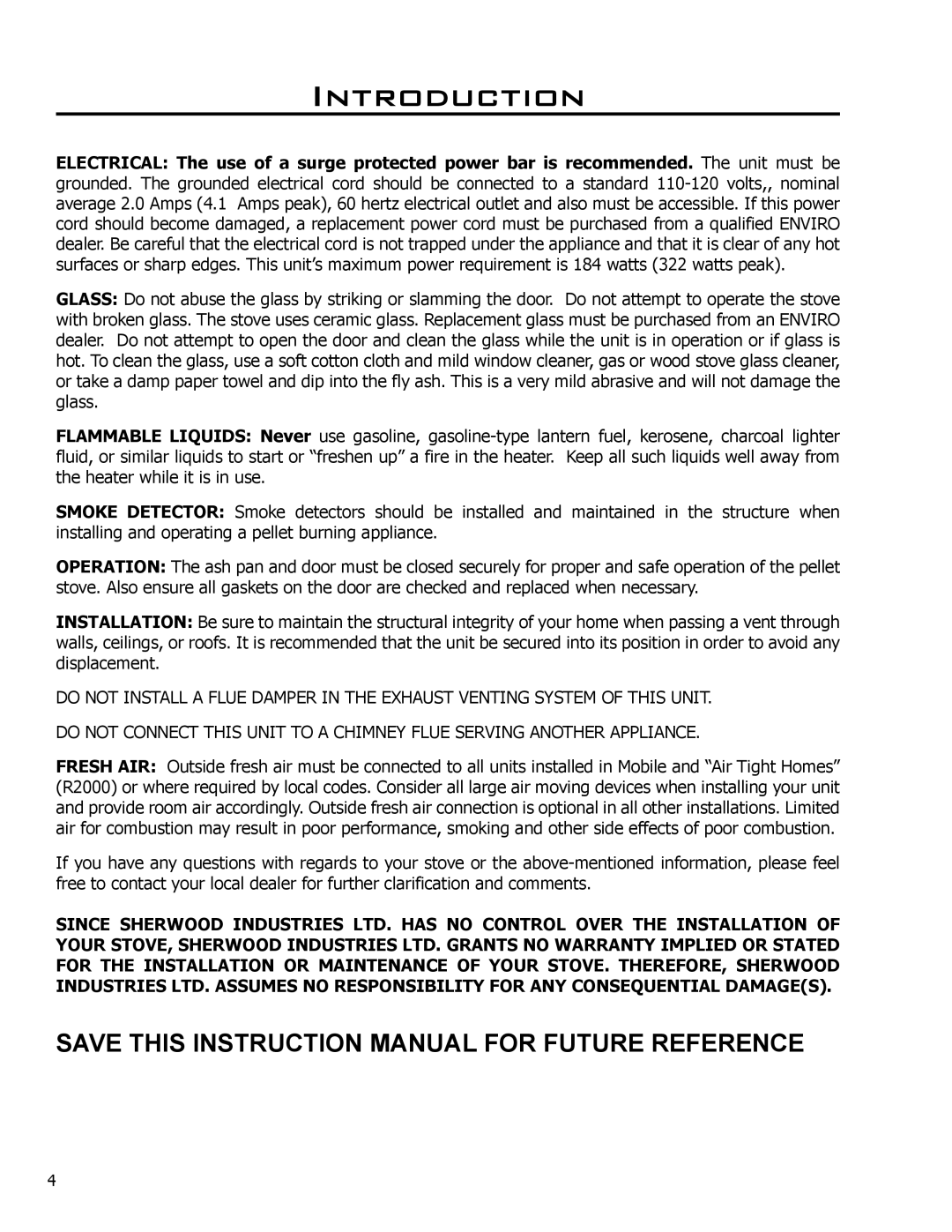 Enviro 50-1221 technical manual Introduction 