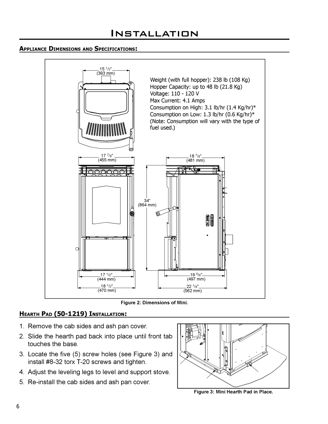 Enviro 50-1221 technical manual Dimensions of Mini 