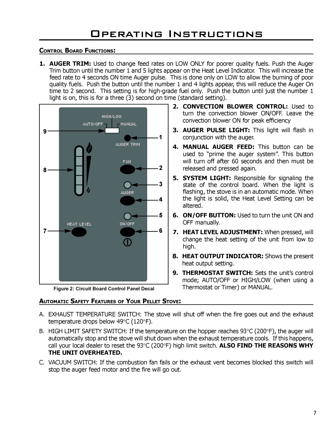 Enviro 50-1573 owner manual Operating Instructions, Unit Overheated 