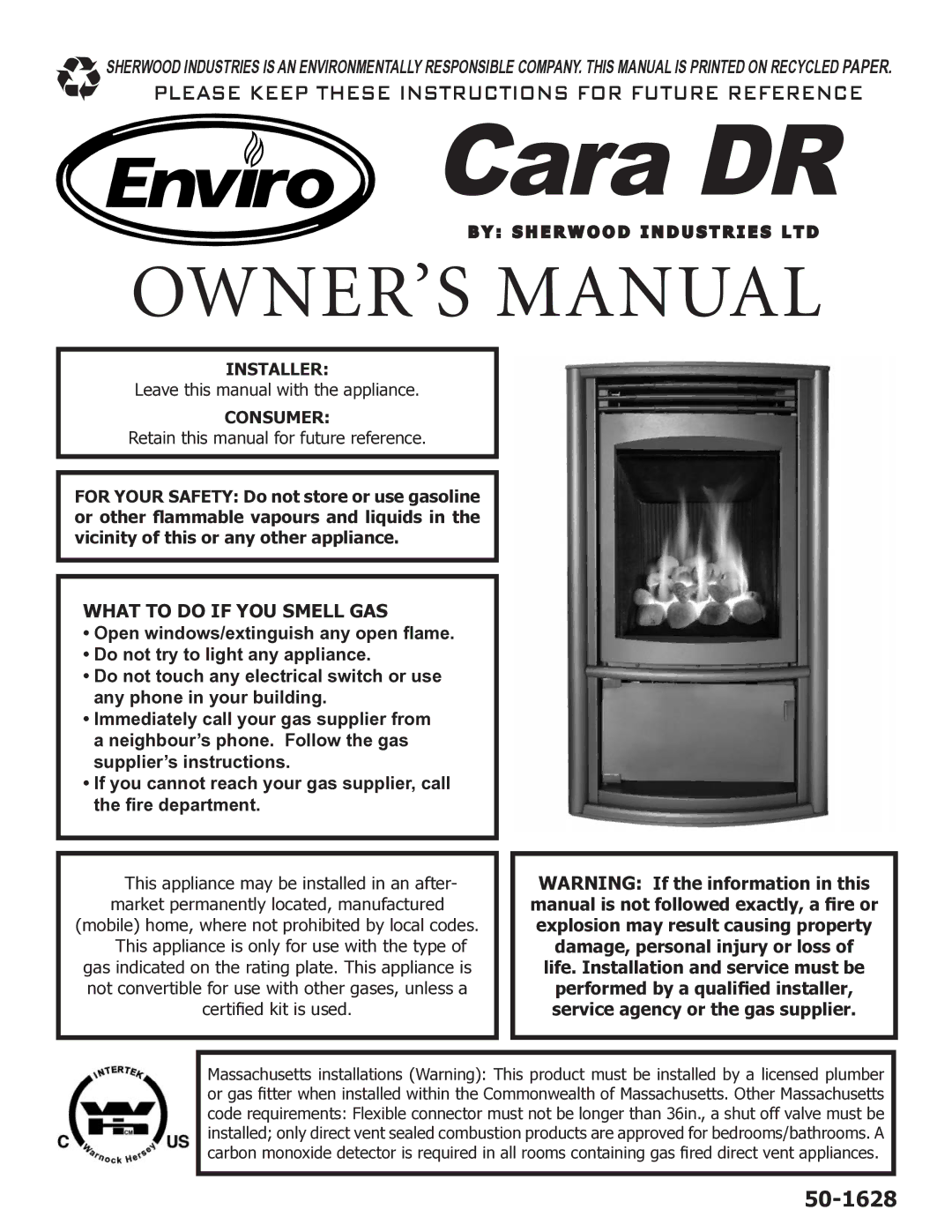 Enviro 50-1628 owner manual Cara DR 