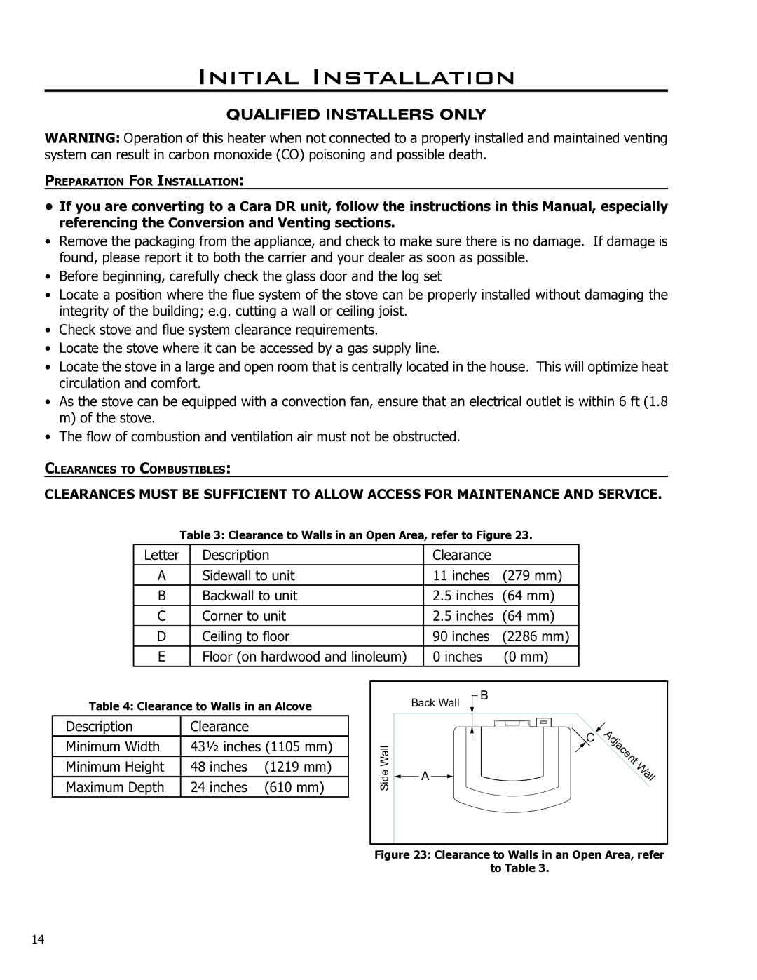 Enviro 50-1628 owner manual Initial Installation, Qualified Installers only 