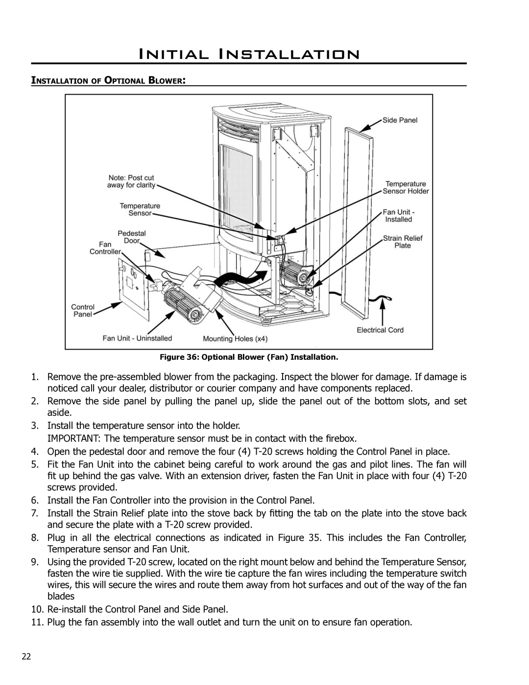 Enviro 50-1628 owner manual Optional Blower Fan Installation 