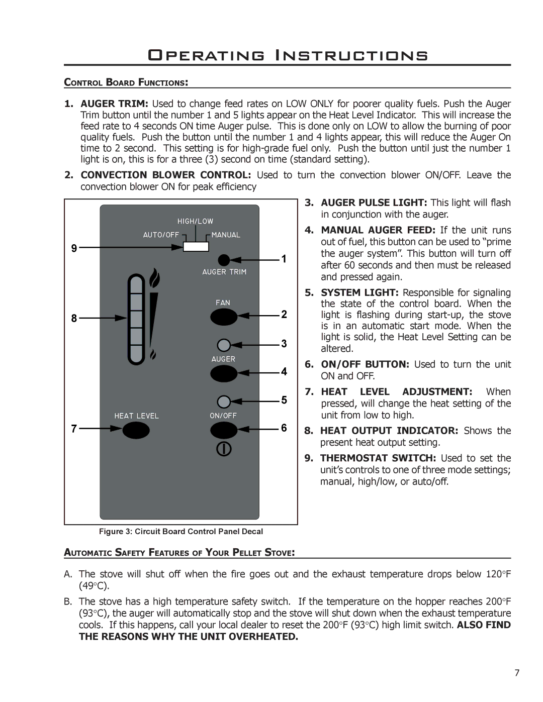 Enviro C-11153, 50-765 owner manual Operating Instructions, Reasons WHY the Unit Overheated 