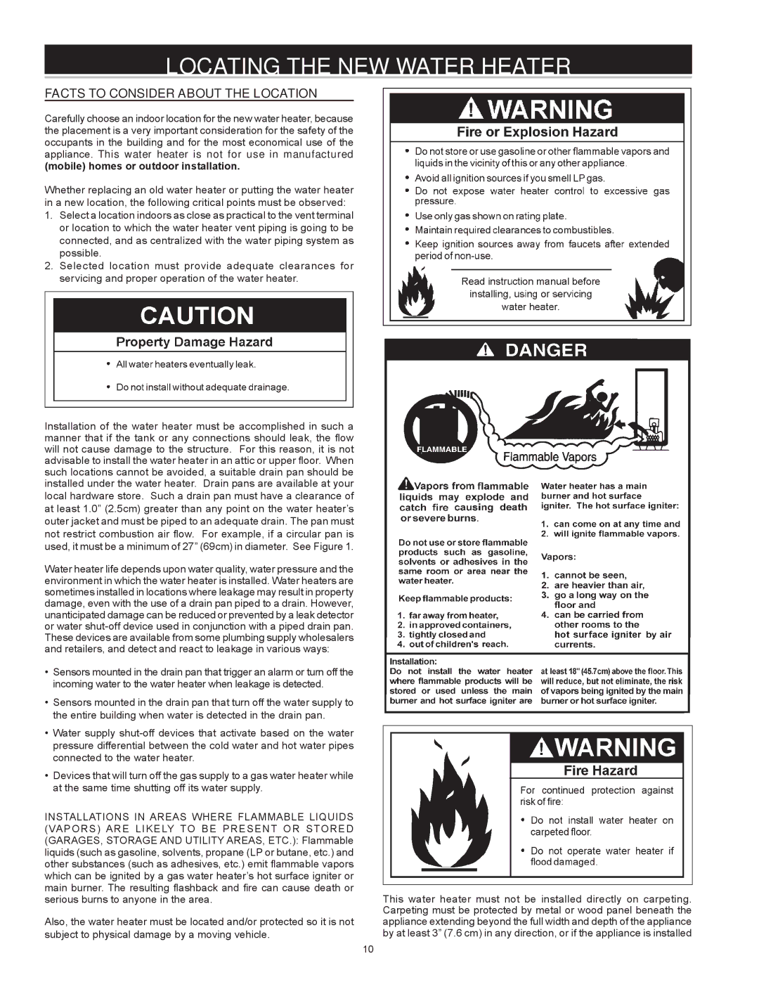 Enviro 6G50 76N instruction manual Locating the NEW Water Heater, Facts to Consider About the Location 