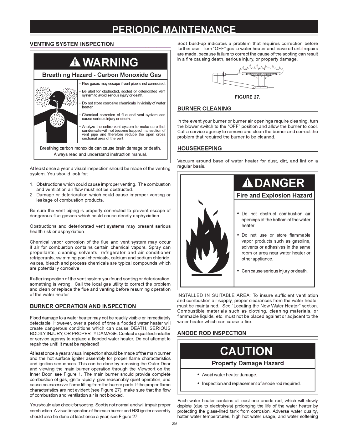 Enviro 6G50 76N instruction manual Periodic Maintenance, Anode ROD Inspection 