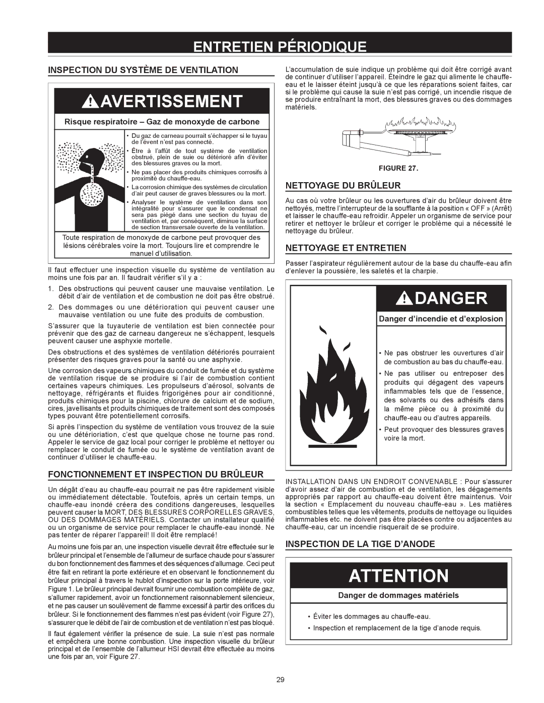 Enviro 6G50 76N instruction manual Entretien Périodique, Inspection DE LA Tige D’ANODE 