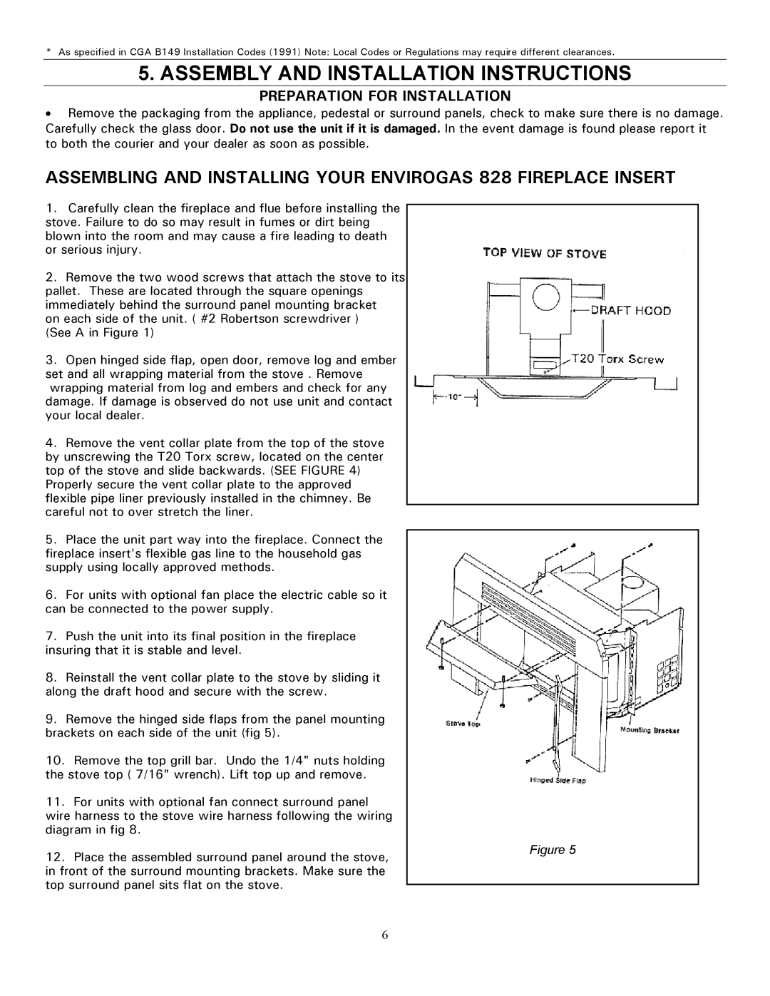 Enviro 828 BV. FS, 828 BV. INS owner manual Assembly and Installation Instructions, Preparation for Installation 