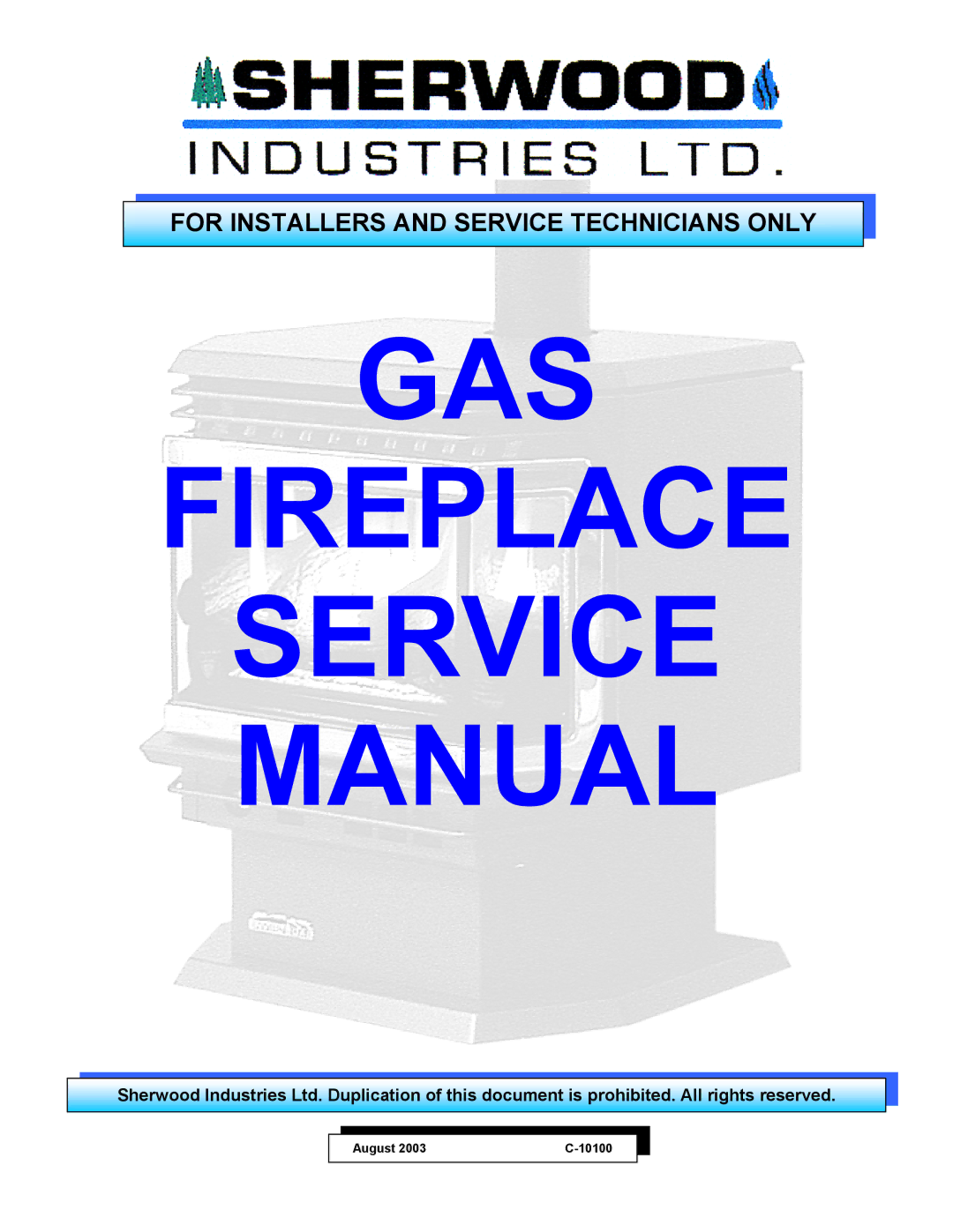 Enviro C-10100 service manual GAS Fireplace 