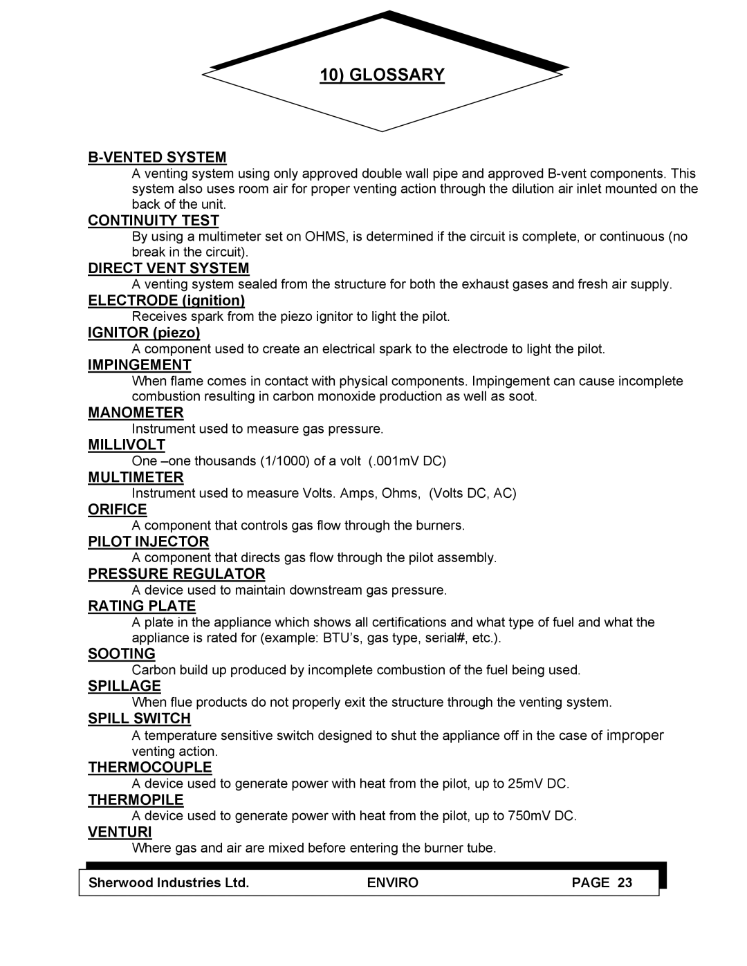 Enviro C-10100 service manual Glossary 