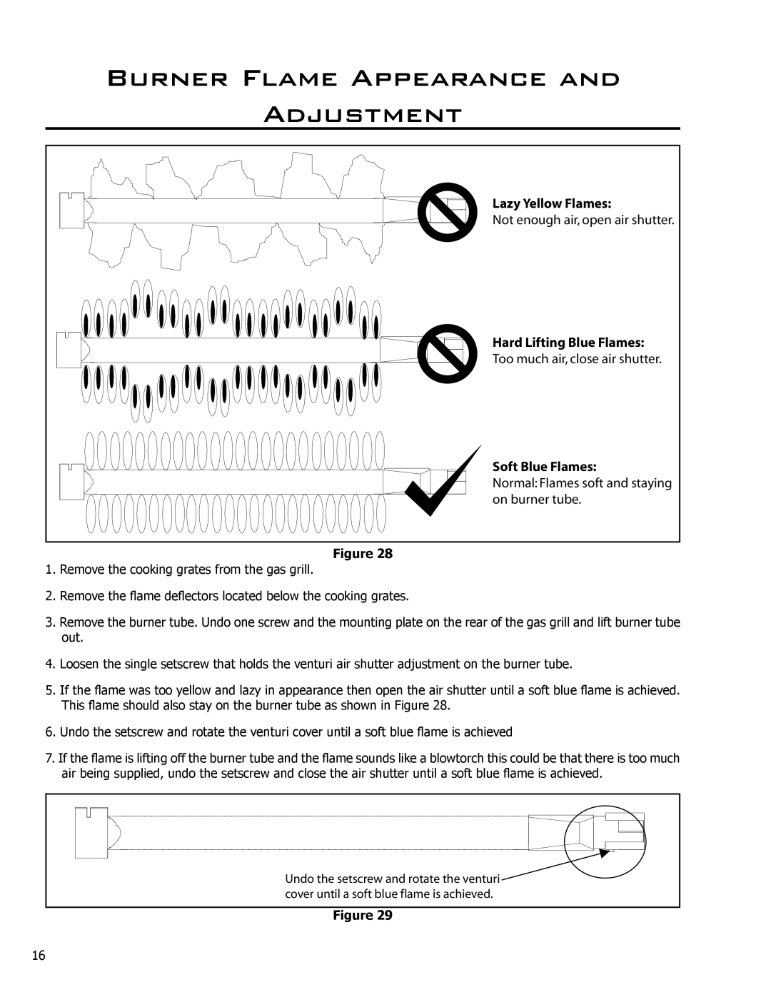 Enviro C-10124 owner manual Burner Flame Appearance Adjustment 