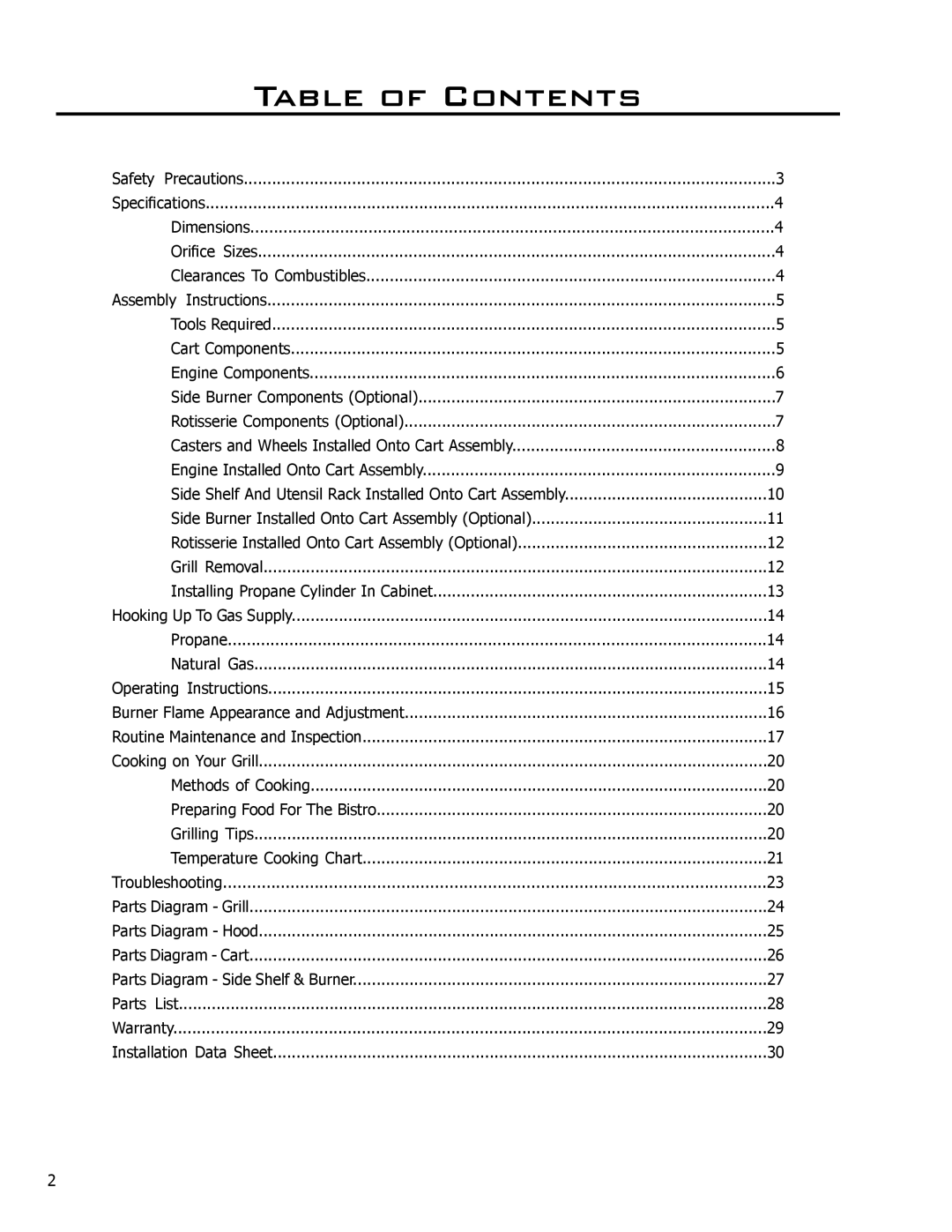 Enviro C-10124 owner manual Table of Contents 