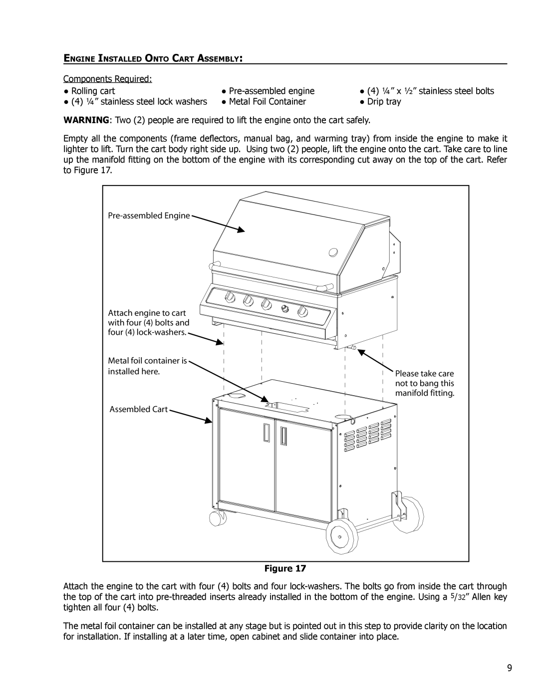 Enviro C-10124 owner manual Components Required Rolling cart Pre-assembled engine 