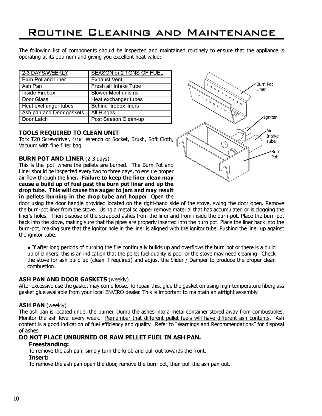 Enviro C-10135 owner manual Routine Cleaning and Maintenance, Tools Required to Clean Unit 