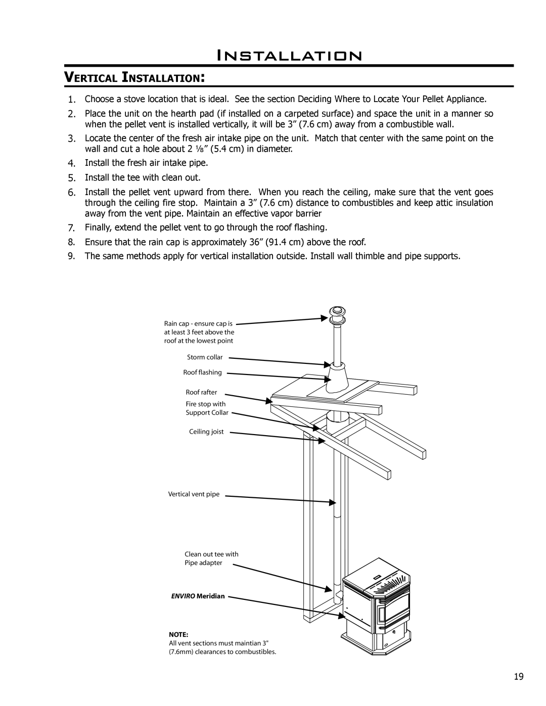 Enviro C-10135 owner manual Vertical Installation 