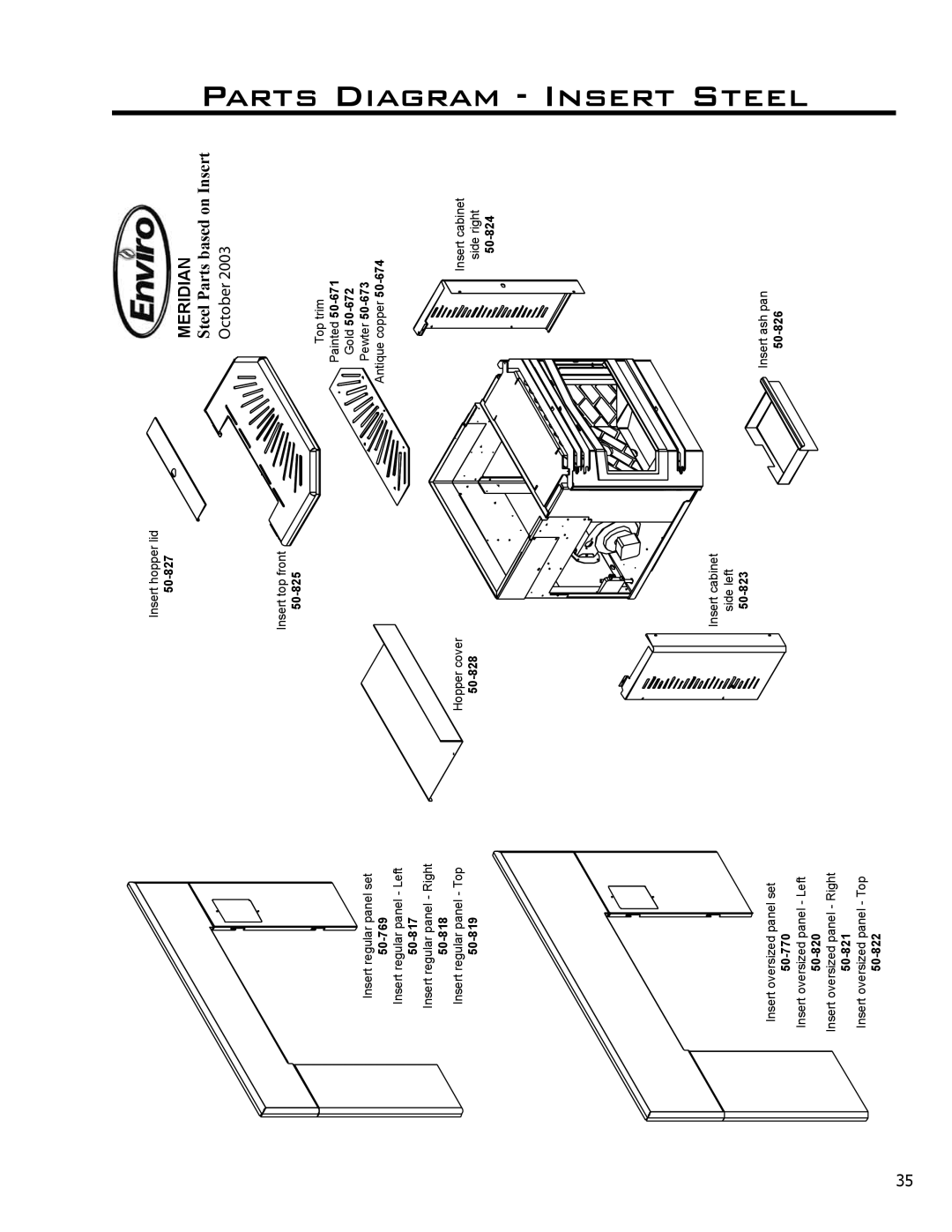 Enviro C-10135 owner manual Insert Steel, Parts Diagram 