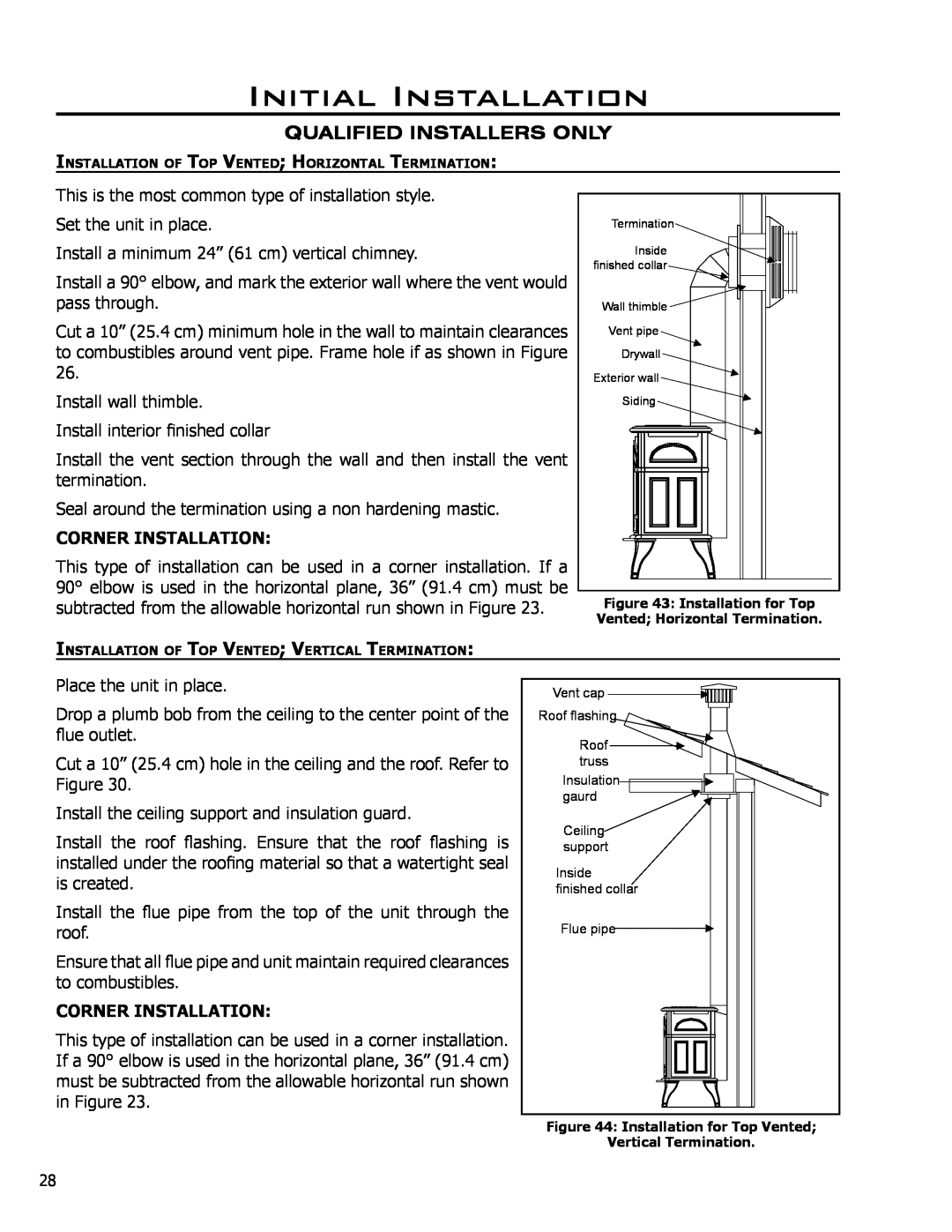 Enviro C-10381, C-11290 owner manual Corner Installation, Initial Installation, Qualified Installers Only 