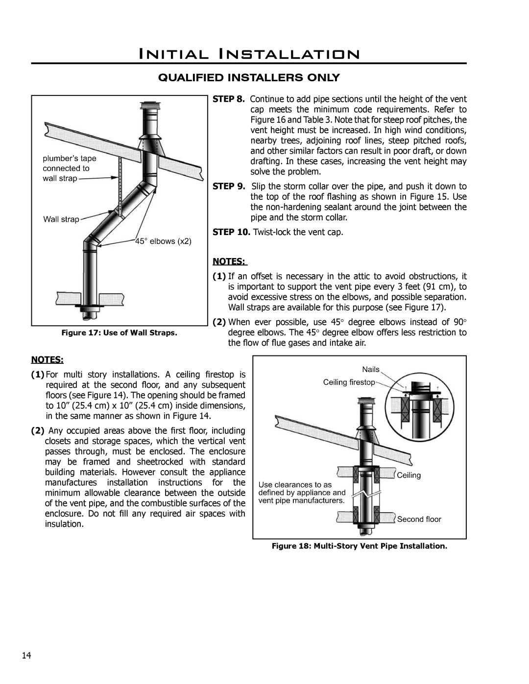 Enviro C-10450 owner manual Multi-Story Vent Pipe Installation 