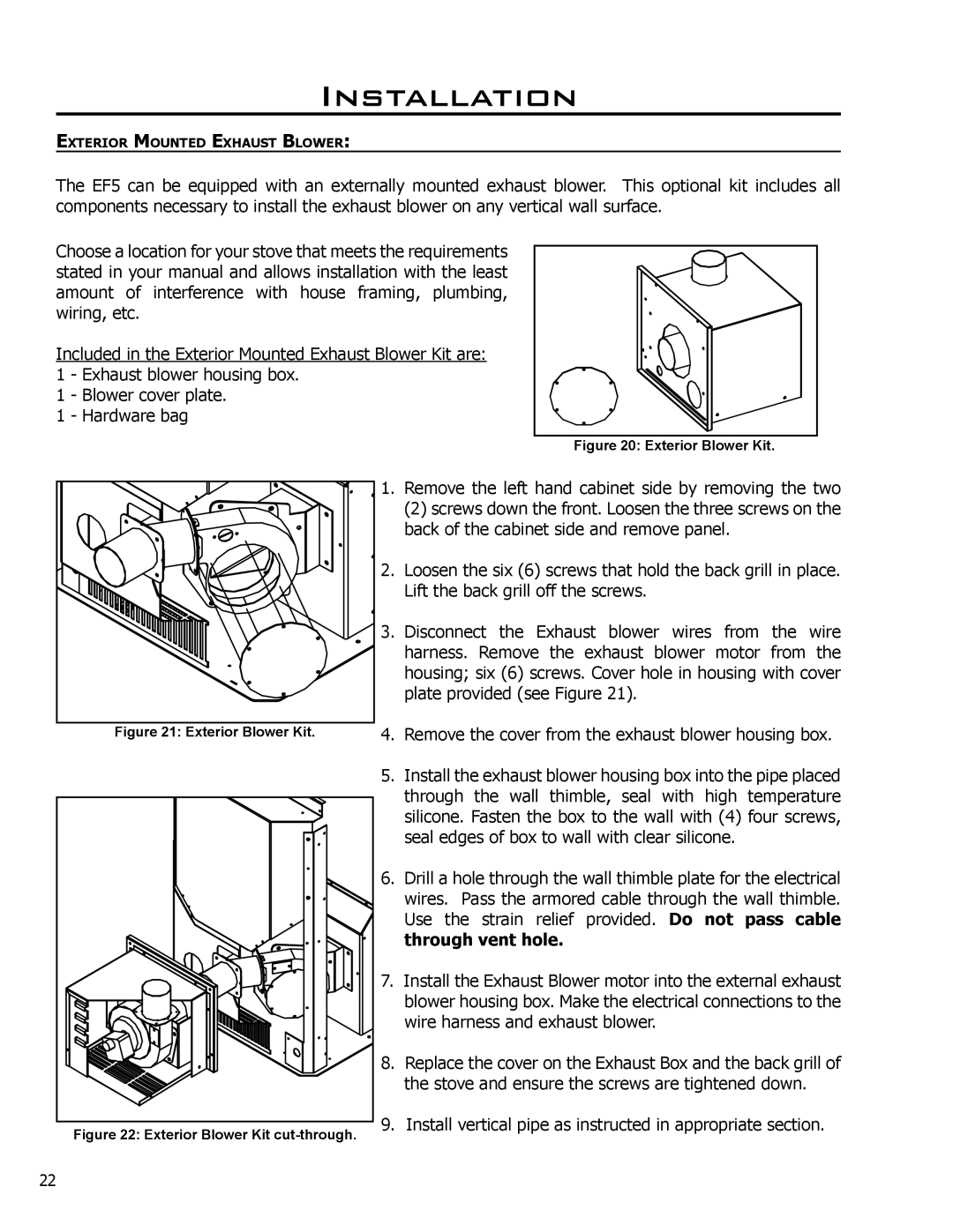 Enviro C-10608 owner manual Through vent hole, Exterior Blower Kit 