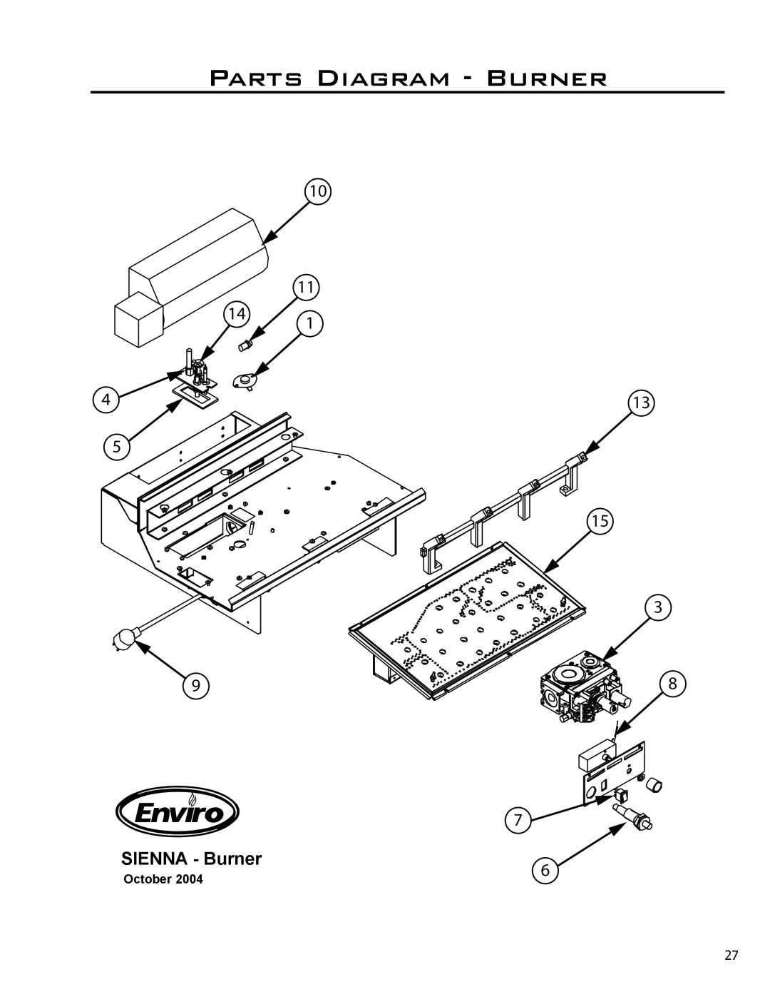 Enviro 50-1096, C-10637 owner manual Parts Diagram Burner 