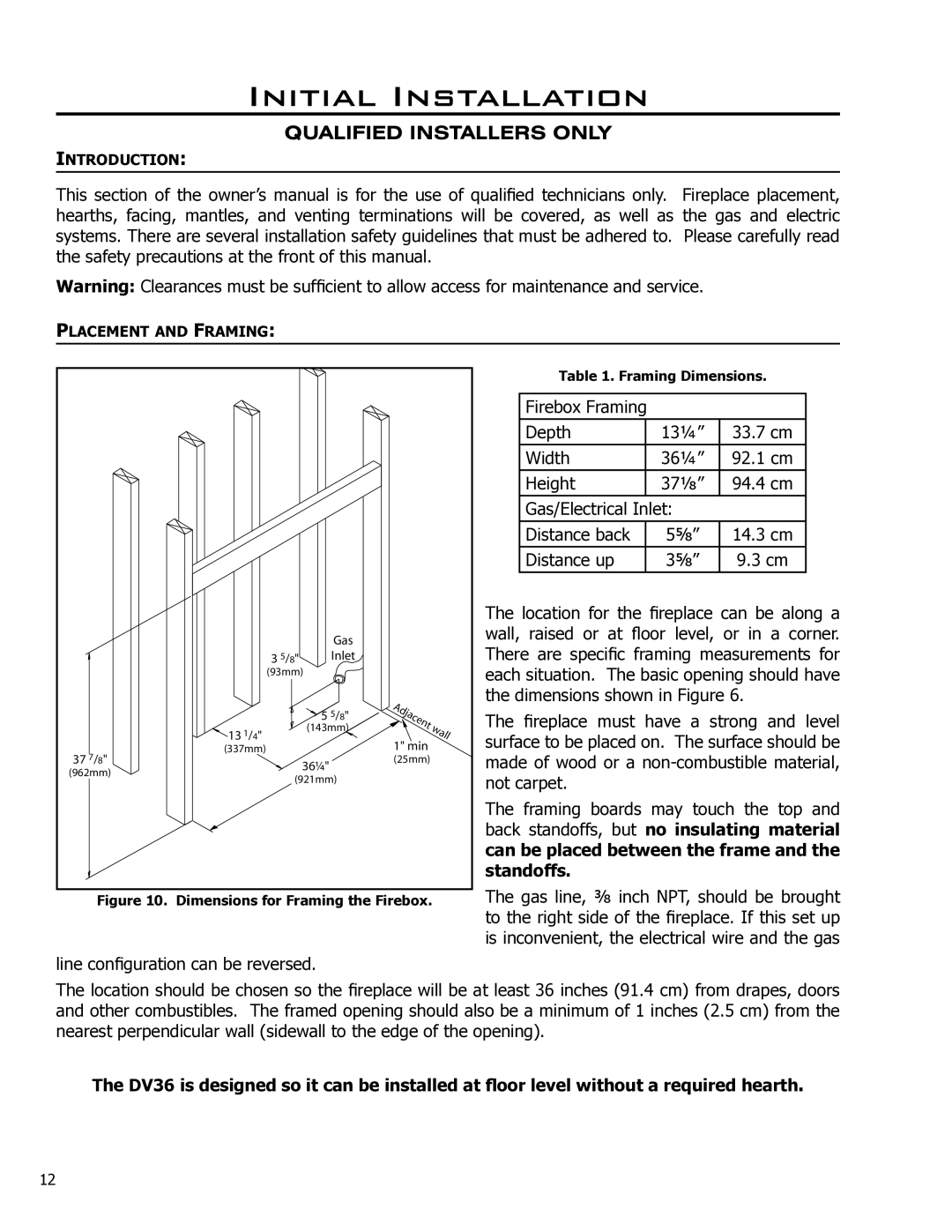 Enviro C-10791, 50-927 owner manual Initial Installation, Qualified Installers only 