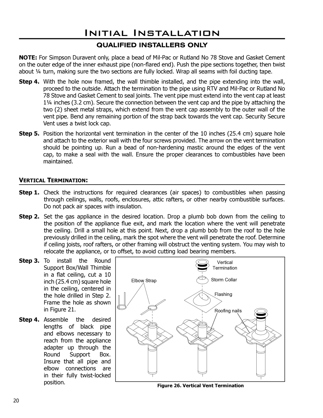 Enviro C-10791, 50-927 owner manual Assemble, Vertical Vent Termination 