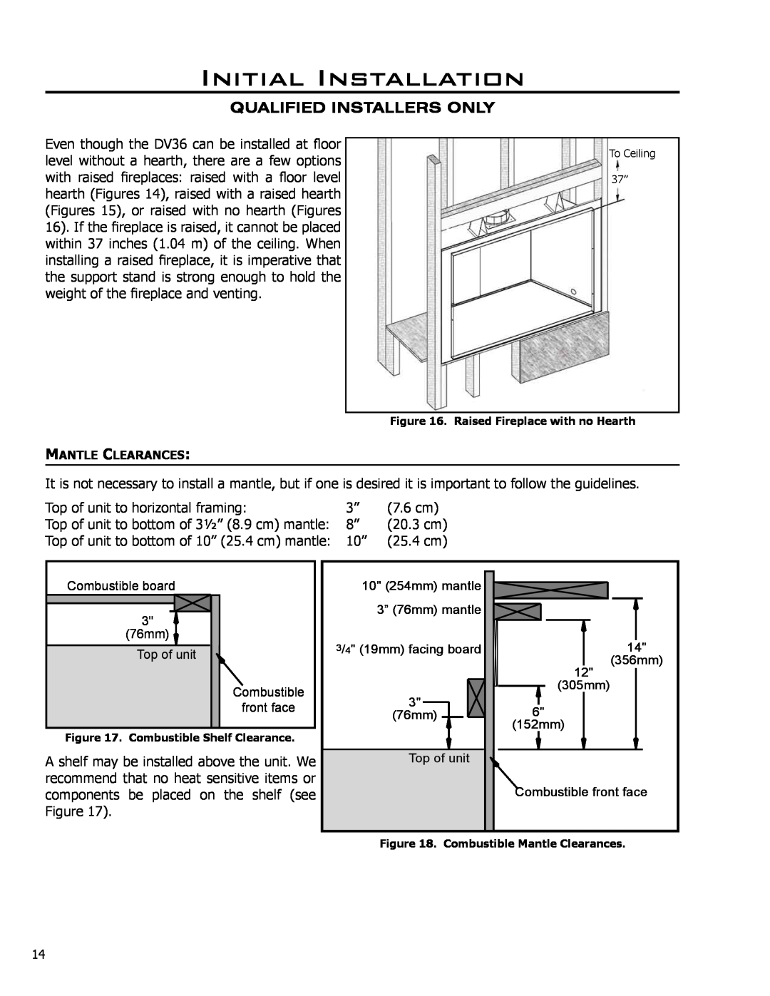 Enviro C-10791, 50-927 owner manual Initial Installation, Qualified Installers Only, Top of unit to horizontal framing 