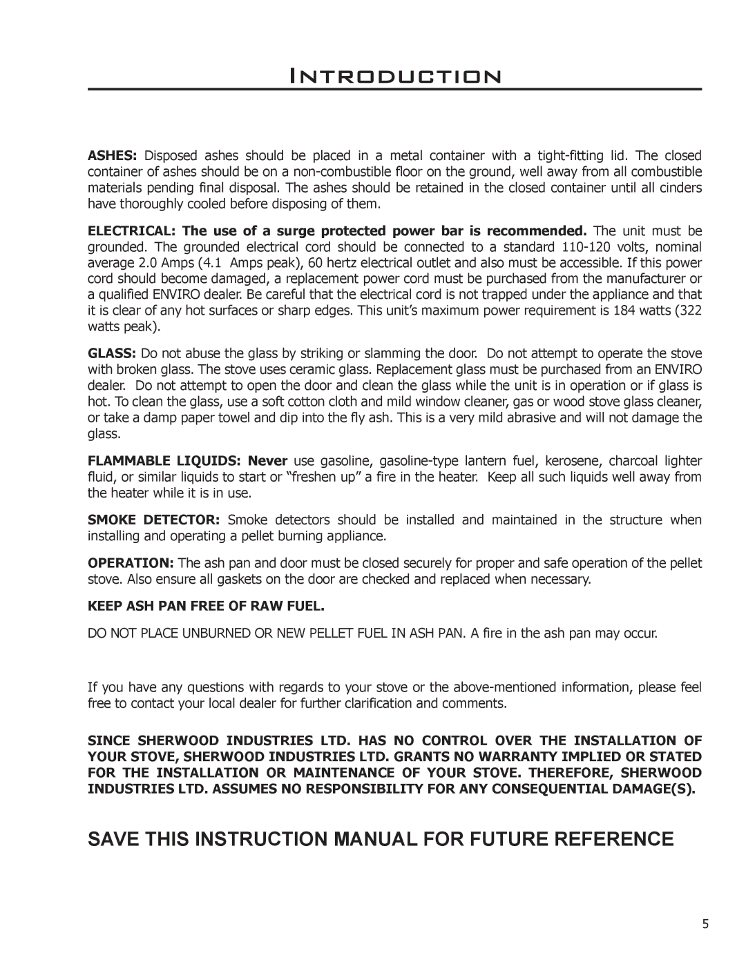 Enviro 50-1220, C-10792 owner manual Keep ASH PAN Free of RAW Fuel 