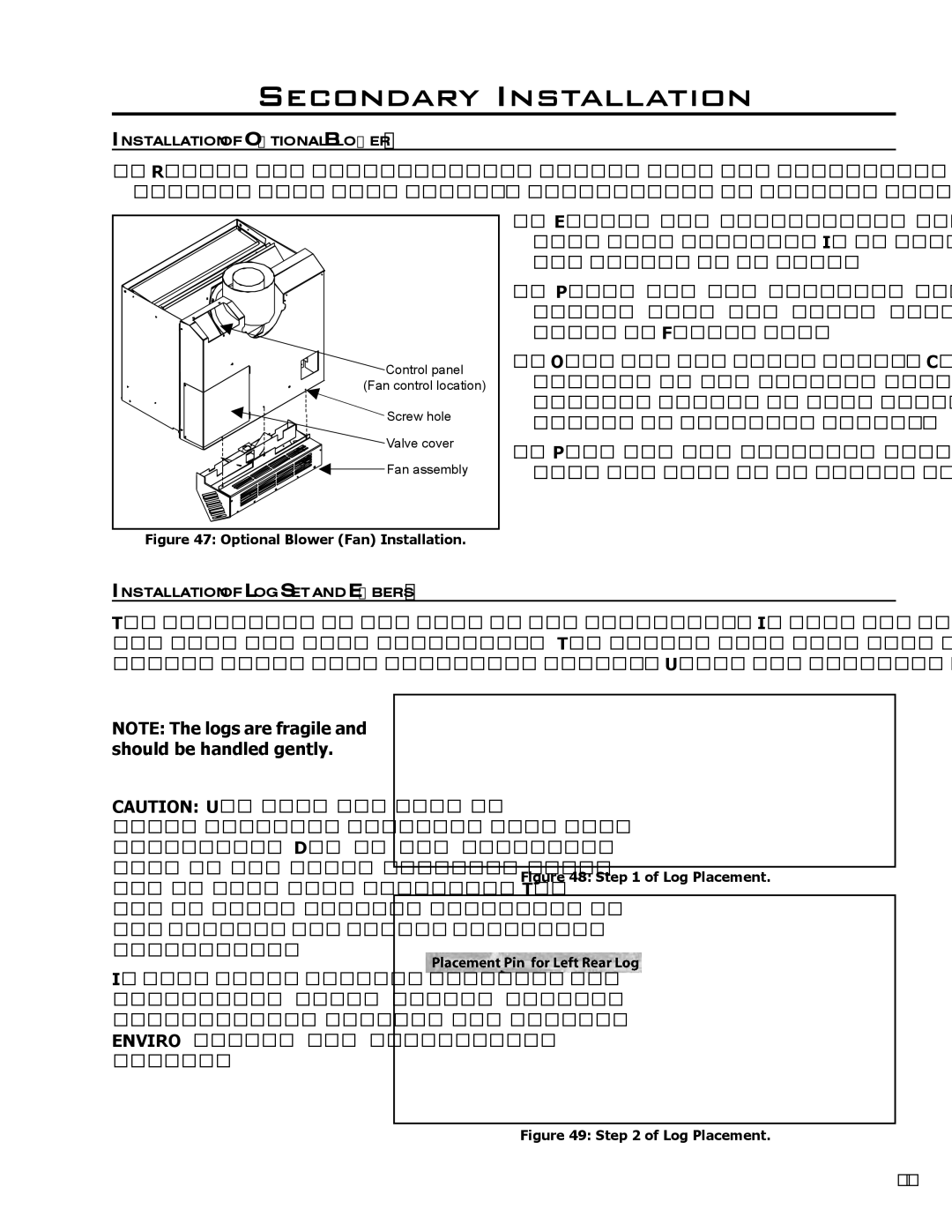 Enviro C-10794 owner manual Secondary Installation, Optional Blower Fan Installation 