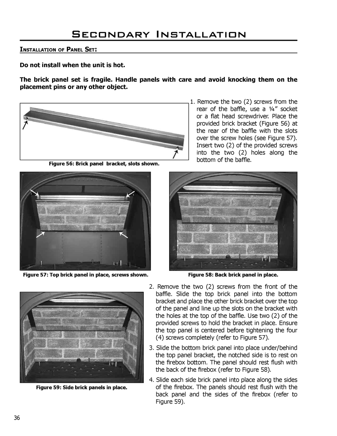 Enviro C-10794 owner manual Brick panel bracket, slots shown 