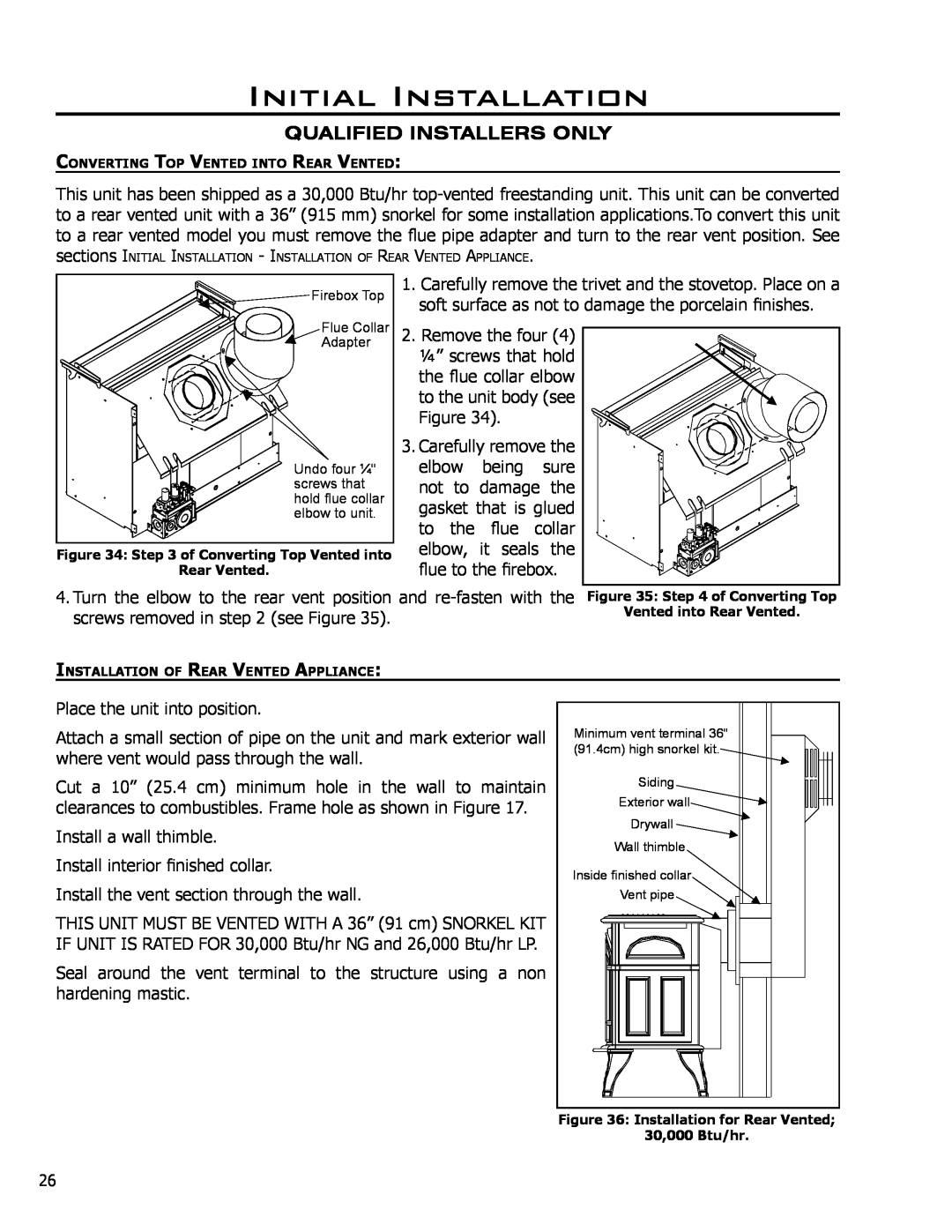 Enviro C-10794 owner manual screws removed in see Figure, Initial Installation, Qualified Installers Only 