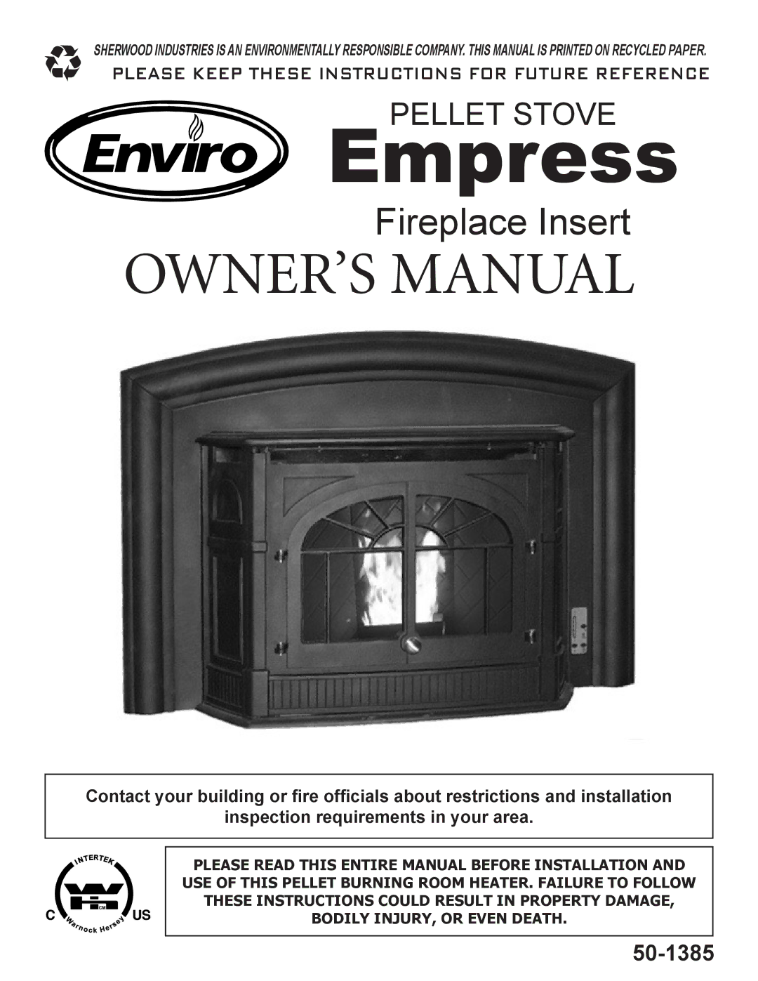 Enviro 50-1385, C-10808, C-11114 owner manual Empress 