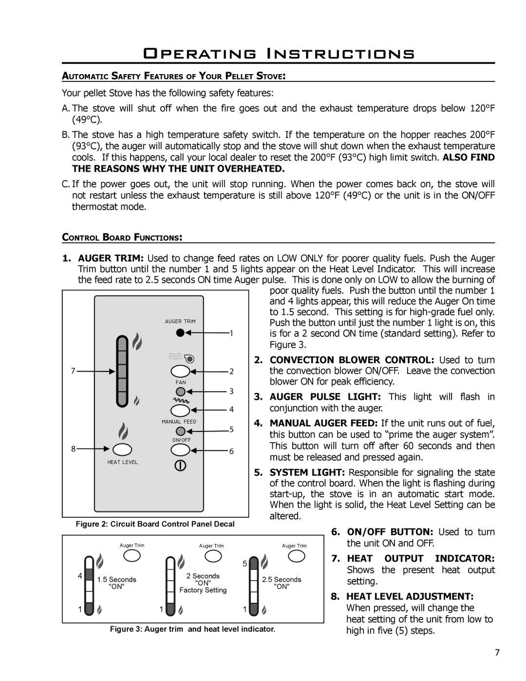 Enviro C-10984 owner manual Operating Instructions, Reasons WHY the Unit Overheated, Heat Output, Heat Level Adjustment 