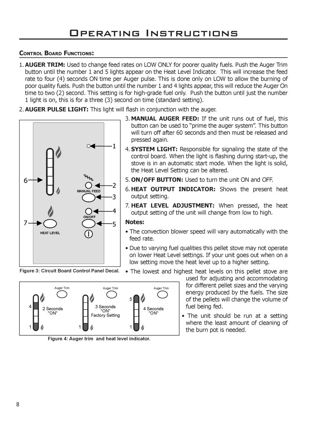 Enviro C-11112, 50-1266 owner manual Heat Output Indicator Shows, Heat Level Adjustment When 