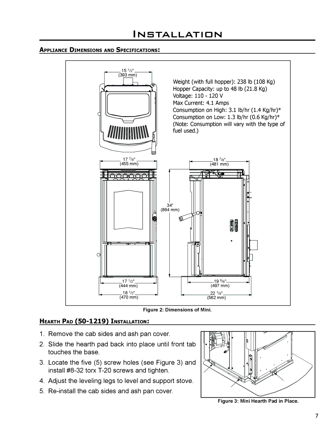 Enviro C-11150 technical manual Dimensions of Mini 