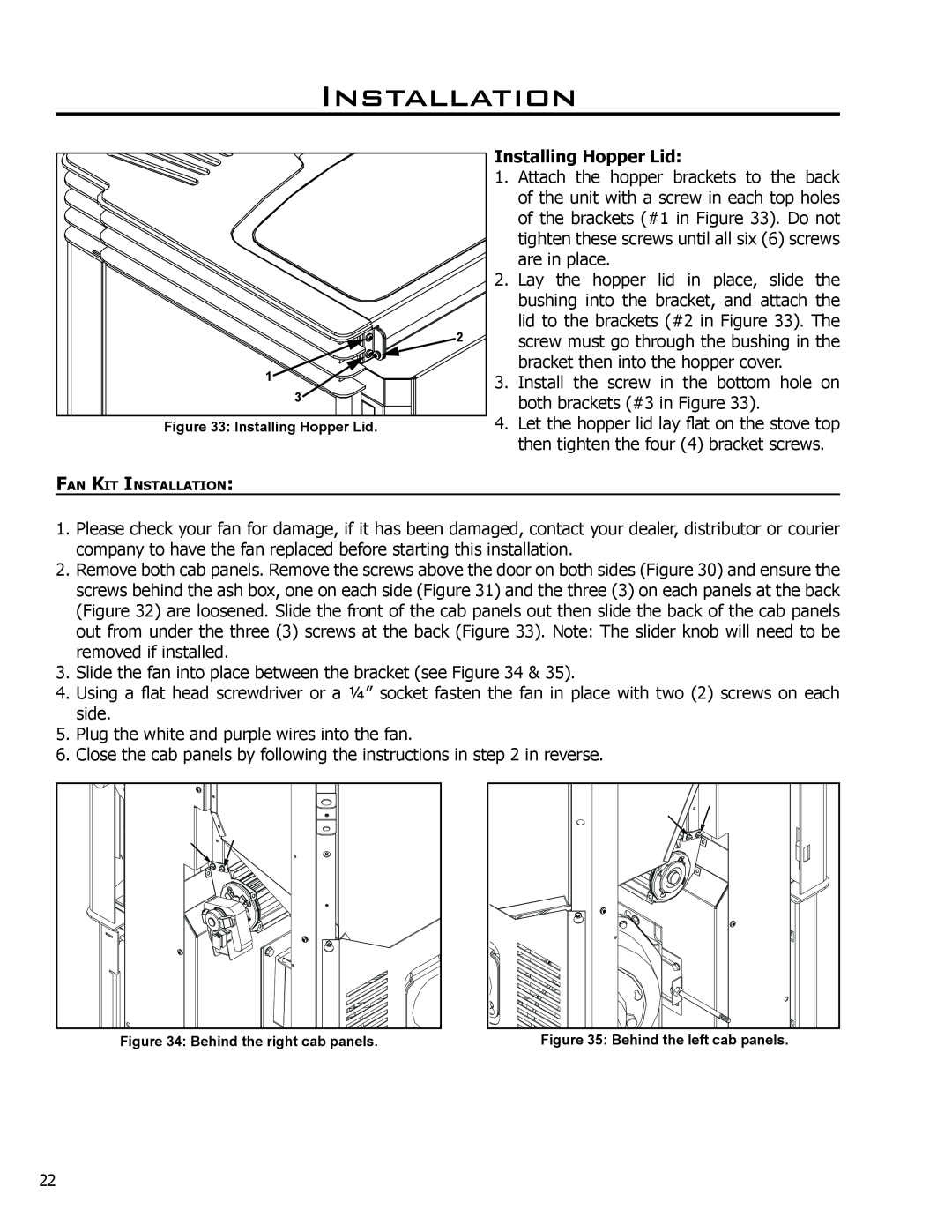 Enviro C-11150 technical manual Installation, Installing Hopper Lid 