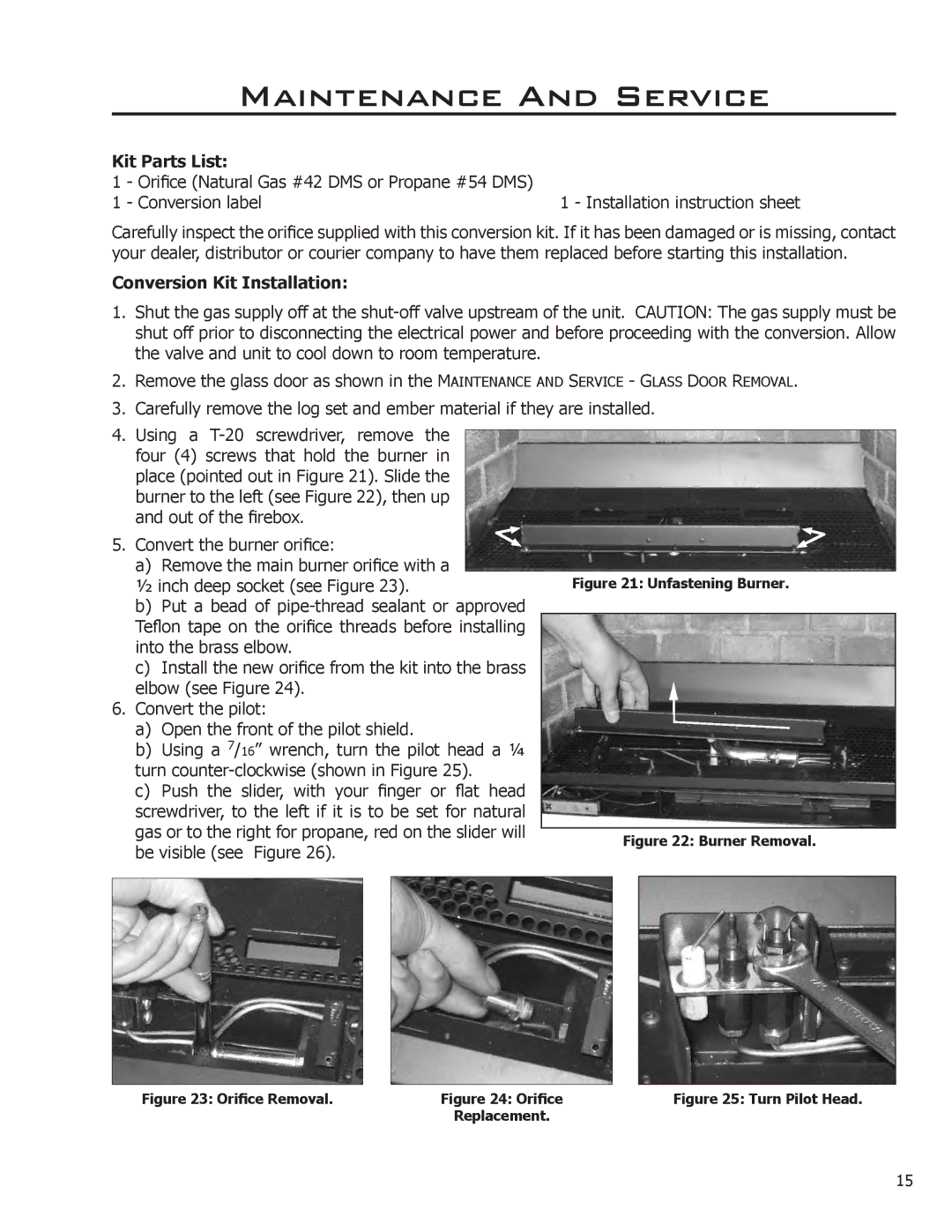 Enviro C-11253, C-11102, 50-1472 owner manual Kit Parts List, Conversion Kit Installation 