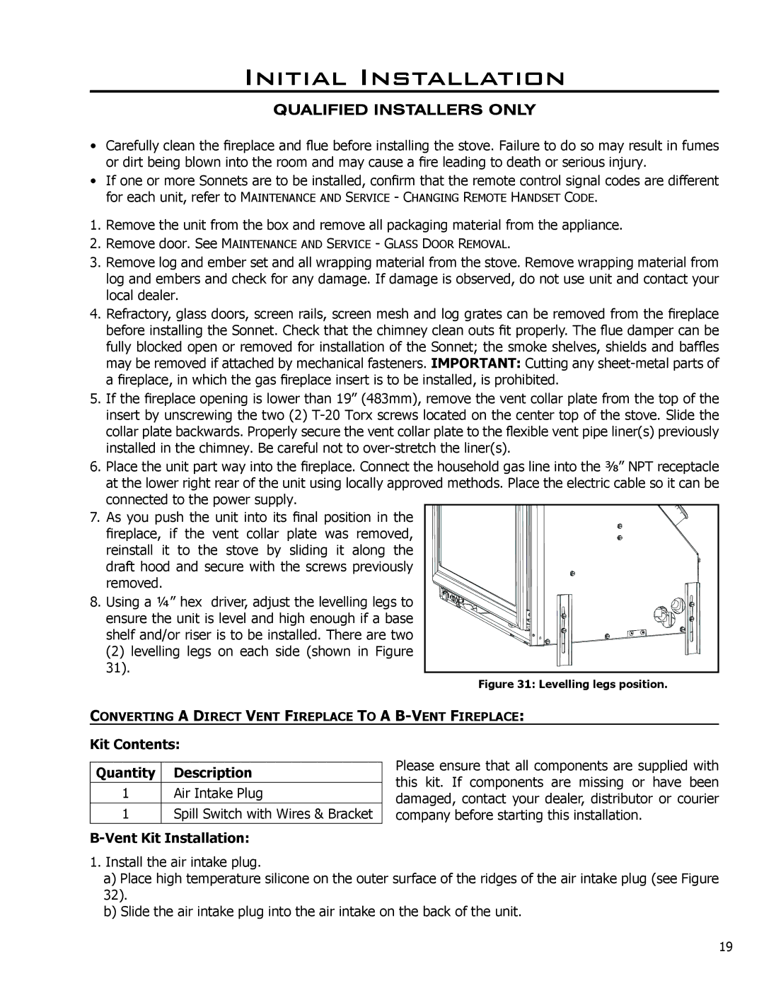 Enviro C-11102, C-11253, 50-1472 owner manual Kit Contents Quantity Description, Vent Kit Installation 