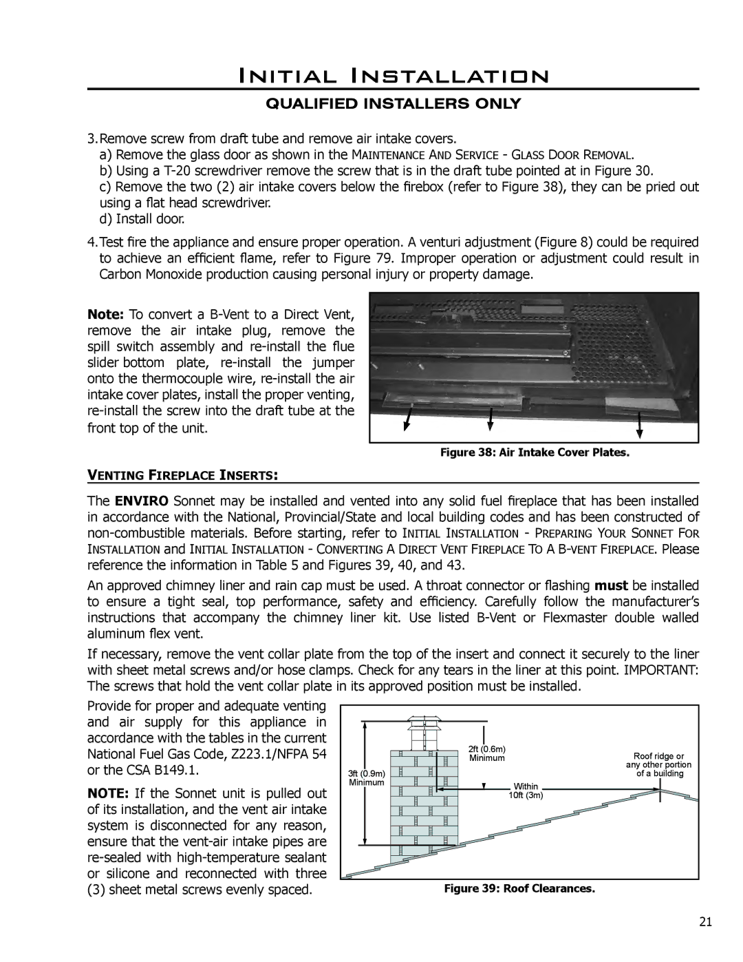 Enviro C-11253, C-11102, 50-1472 owner manual Venting Fireplace Inserts 