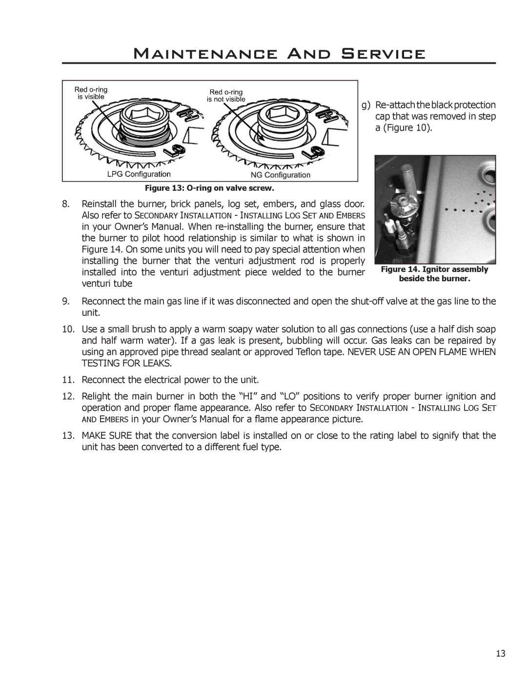 Enviro C-11275 owner manual Ring on valve screw 