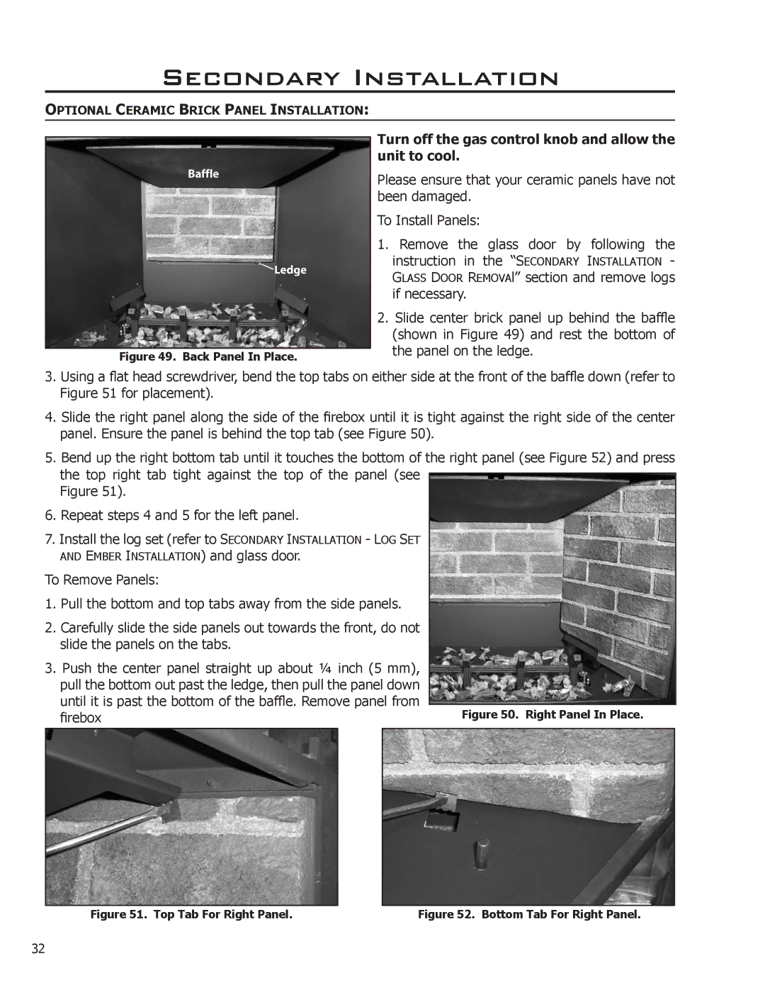 Enviro C-11275 owner manual Turn off the gas control knob and allow the unit to cool, Back Panel In Place 