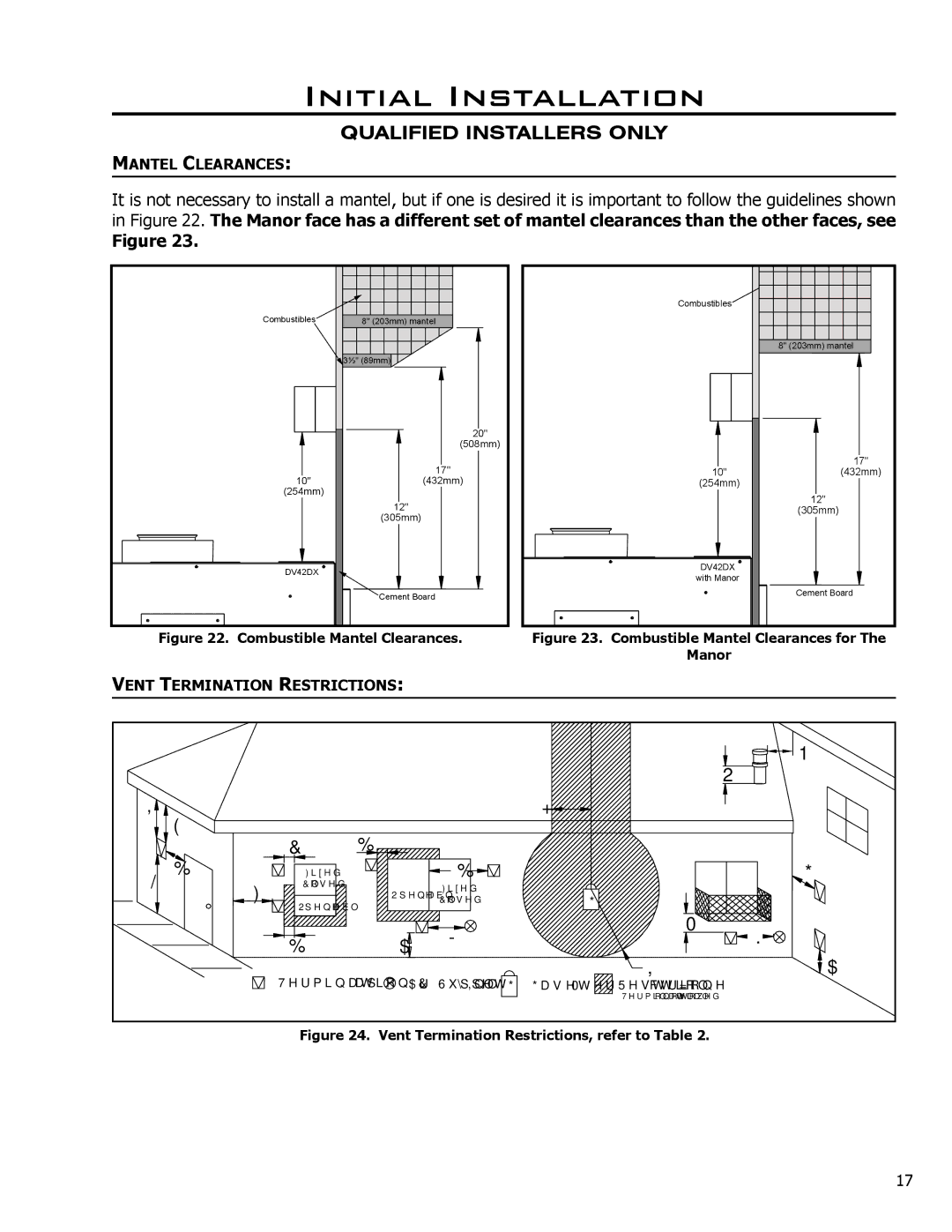 Enviro 50-645, C-11278, C-10078 owner manual Mantel Clearances, Vent Termination Restrictions 