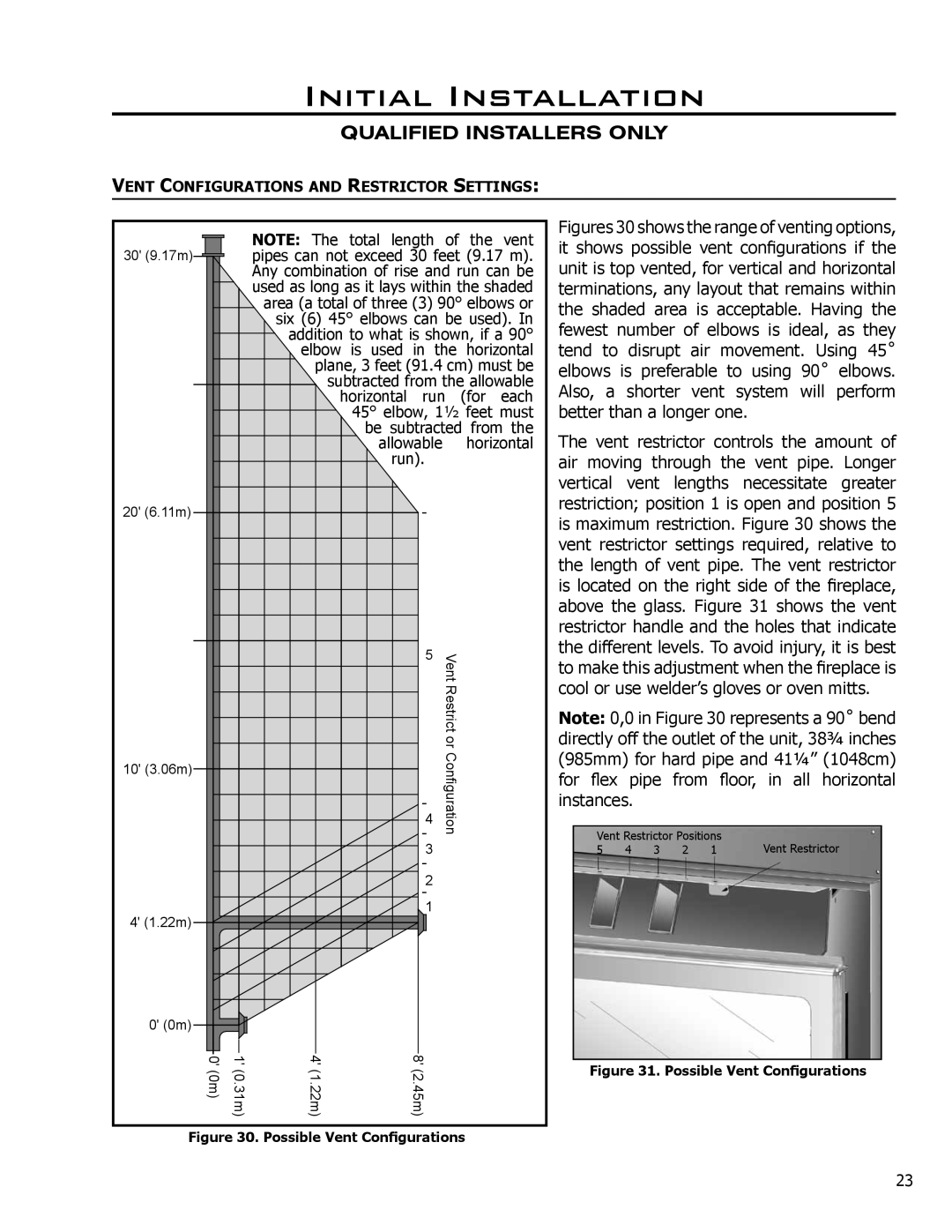 Enviro 50-645, C-11278, C-10078 owner manual Vent Configurations and Restrictor Settings, Possible Vent Configurations 