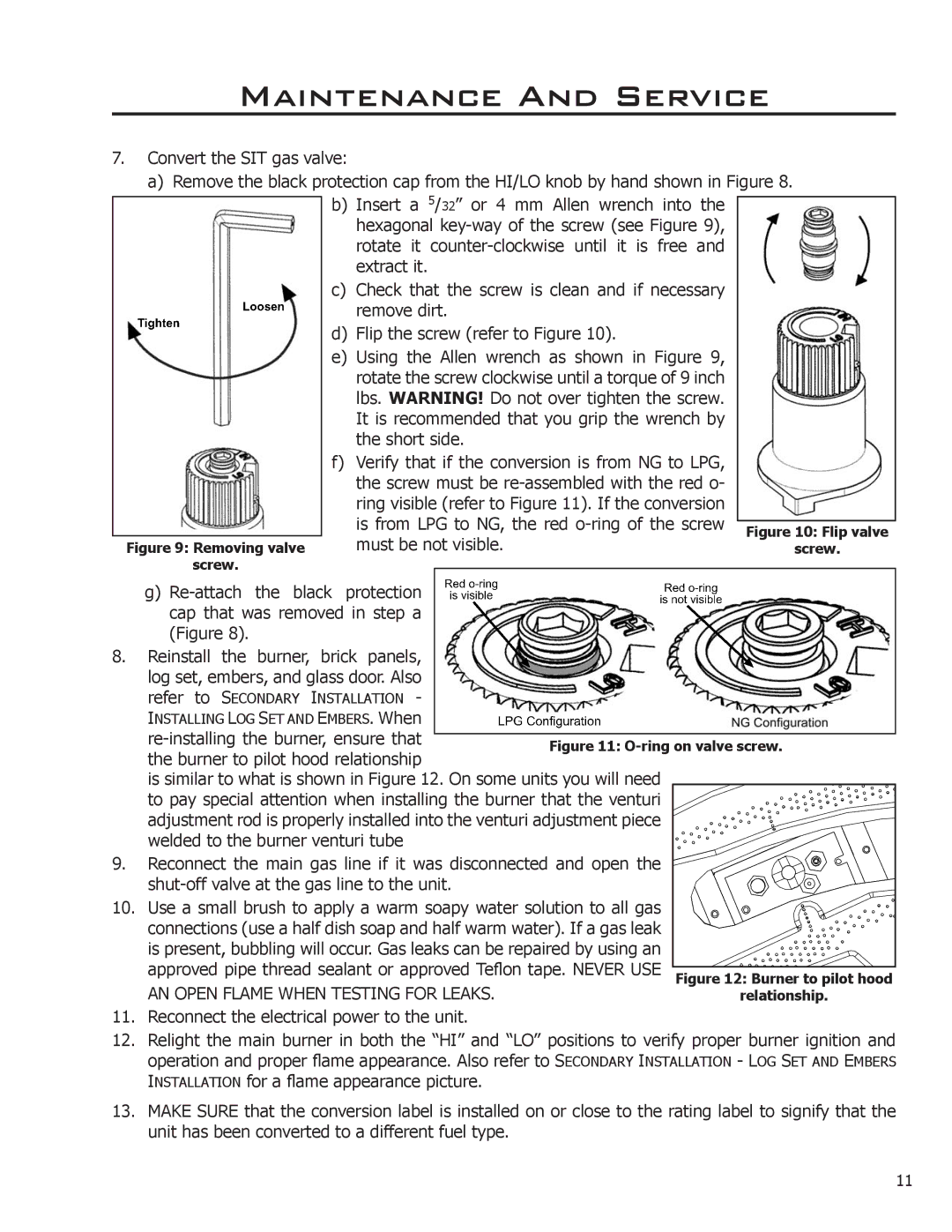 Enviro C-11288 owner manual Removing valve Screw 