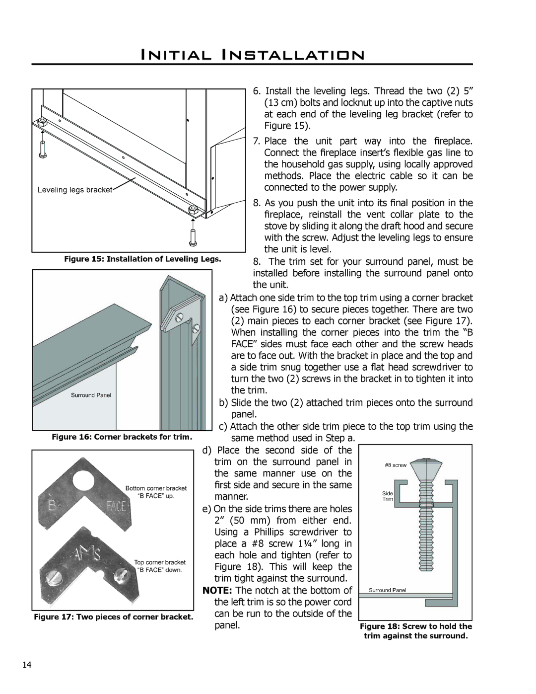 Enviro C-11288 owner manual Installation of Leveling Legs 