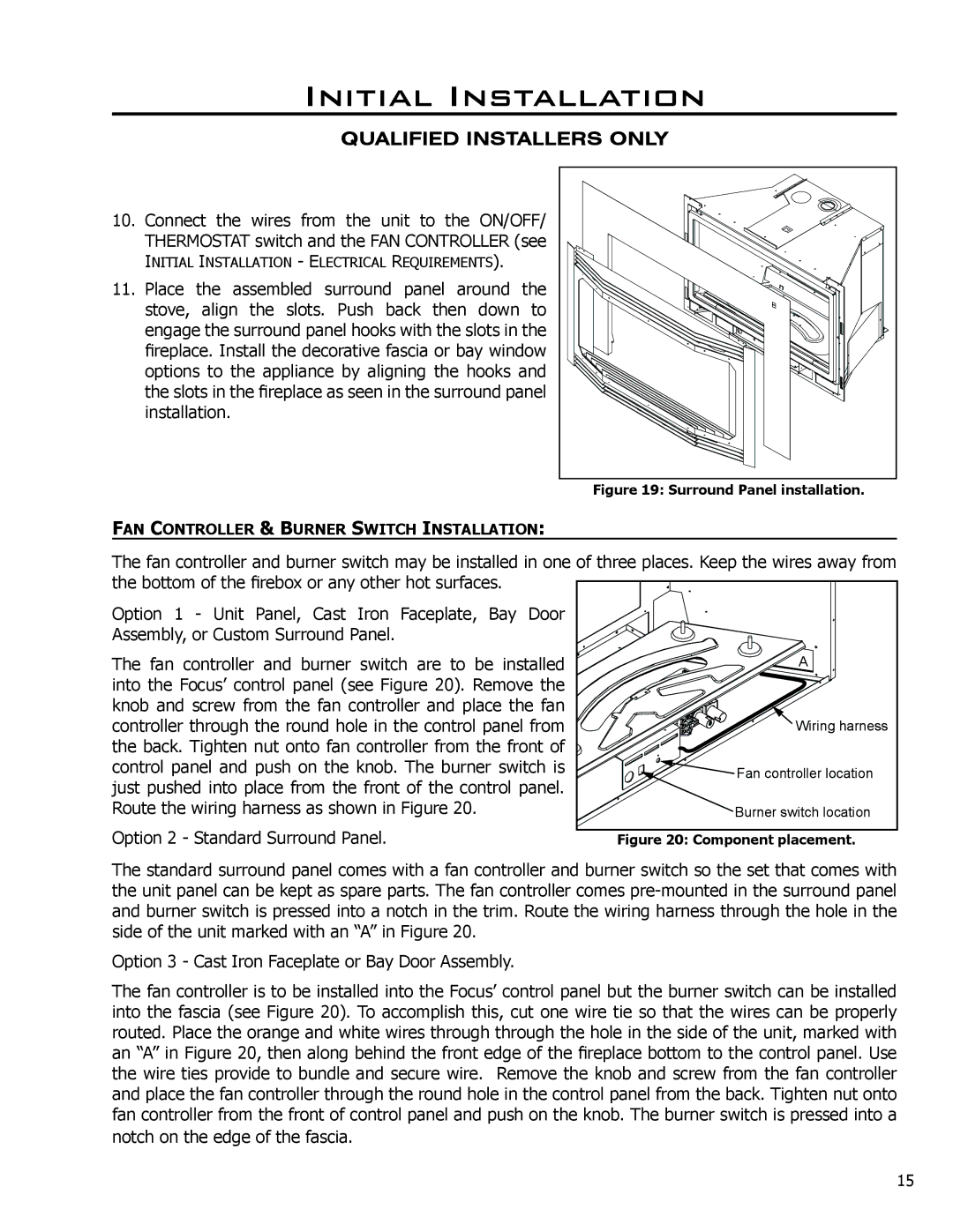 Enviro C-11288 owner manual Option 2 Standard Surround Panel, Surround Panel installation 