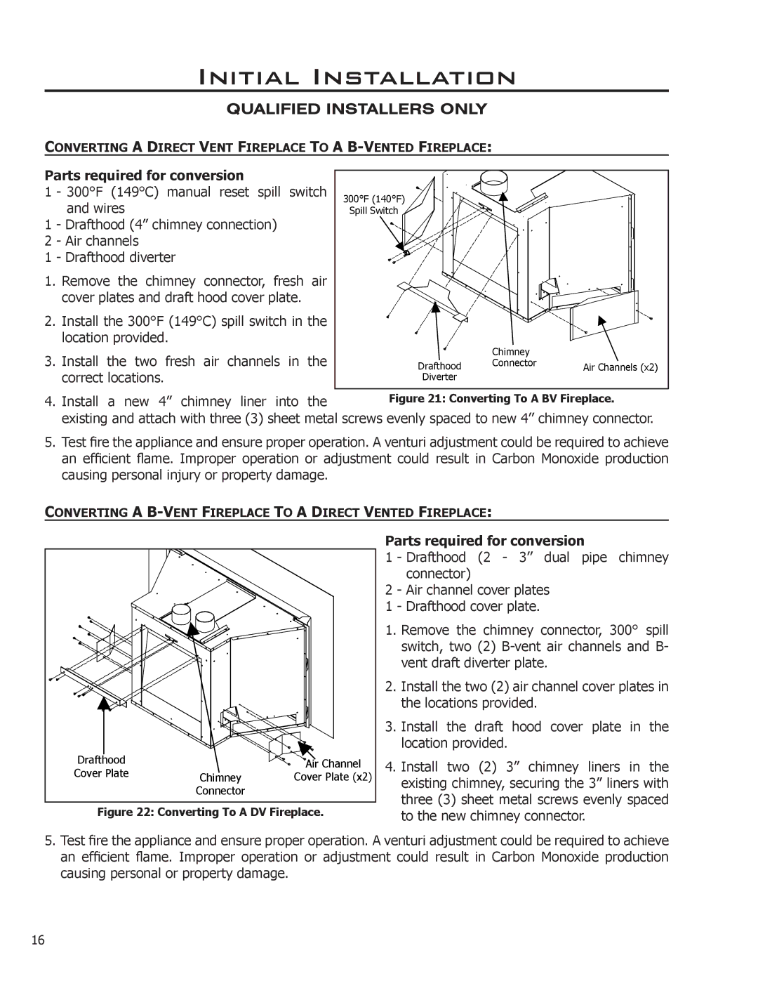 Enviro C-11288 owner manual Parts required for conversion, Converting To a BV Fireplace 