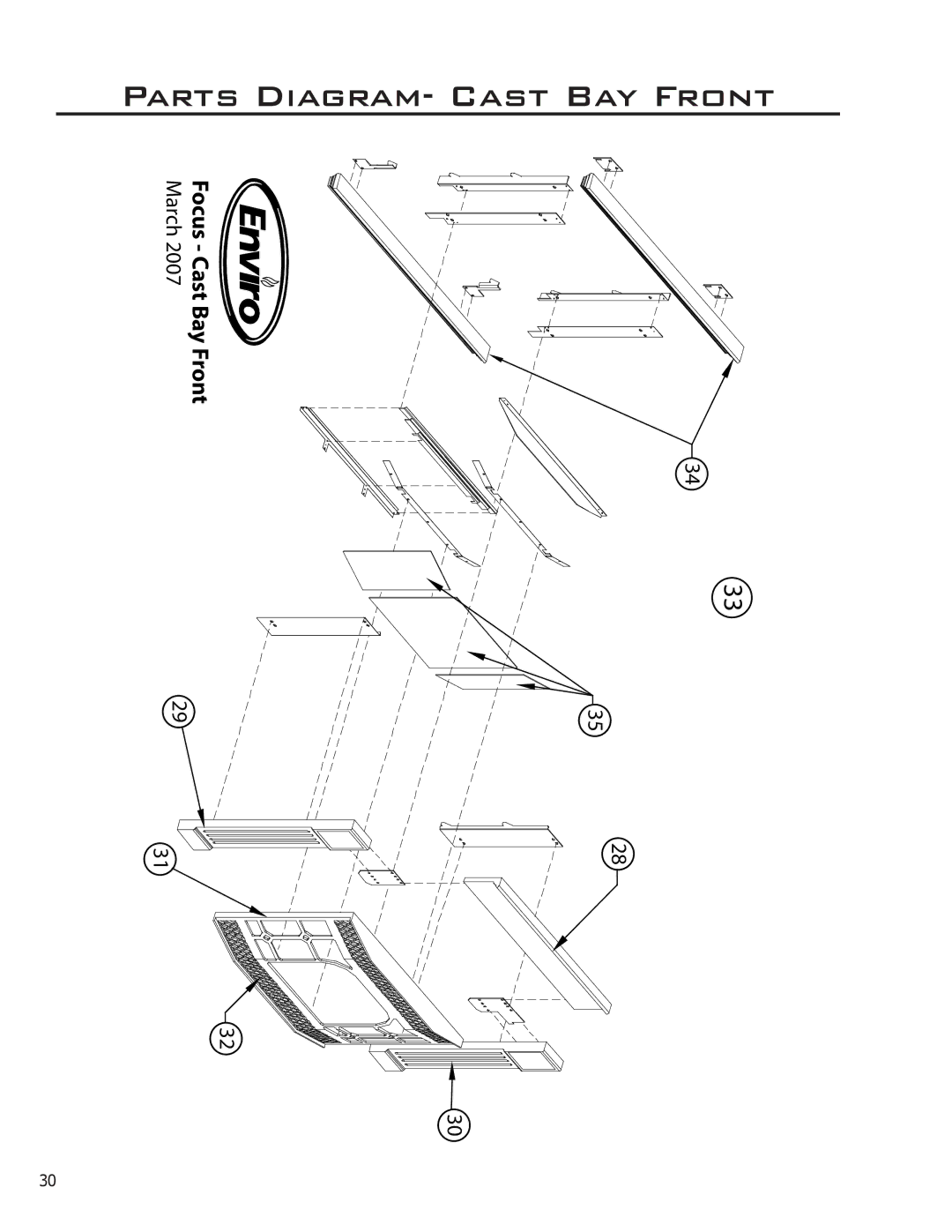 Enviro C-11288 owner manual Parts Diagram- Cast Bay Front 