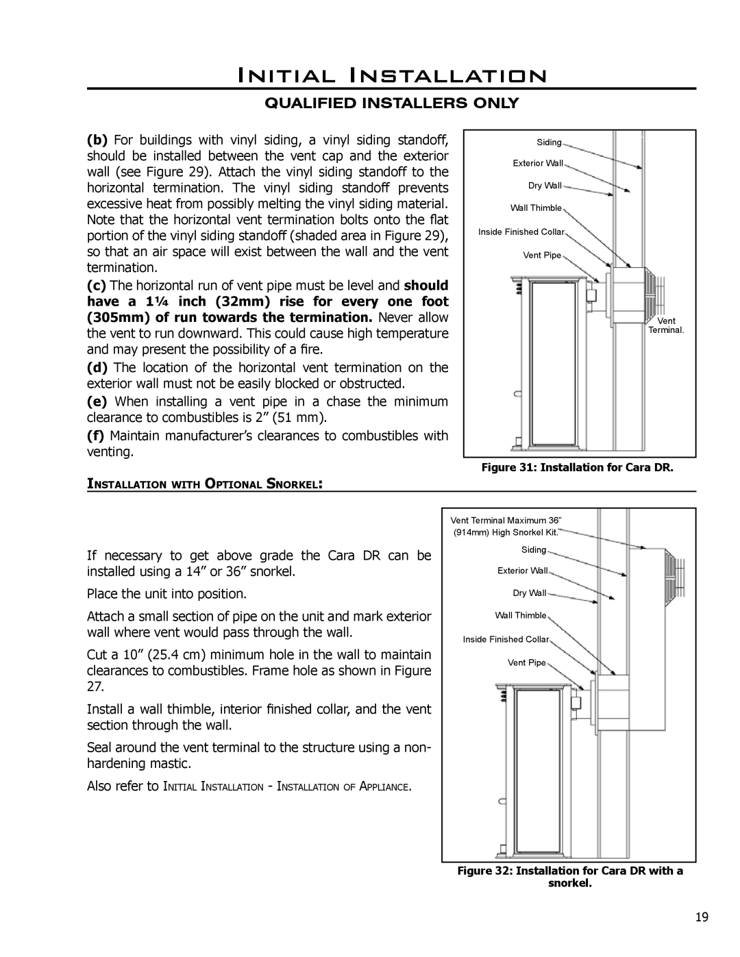 Enviro C-11500 owner manual Installation for Cara DR 