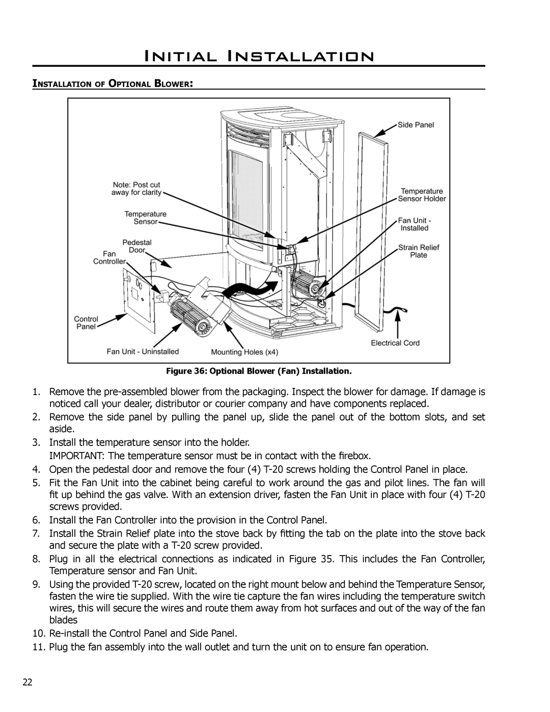 Enviro C-11500 owner manual Optional Blower Fan Installation 